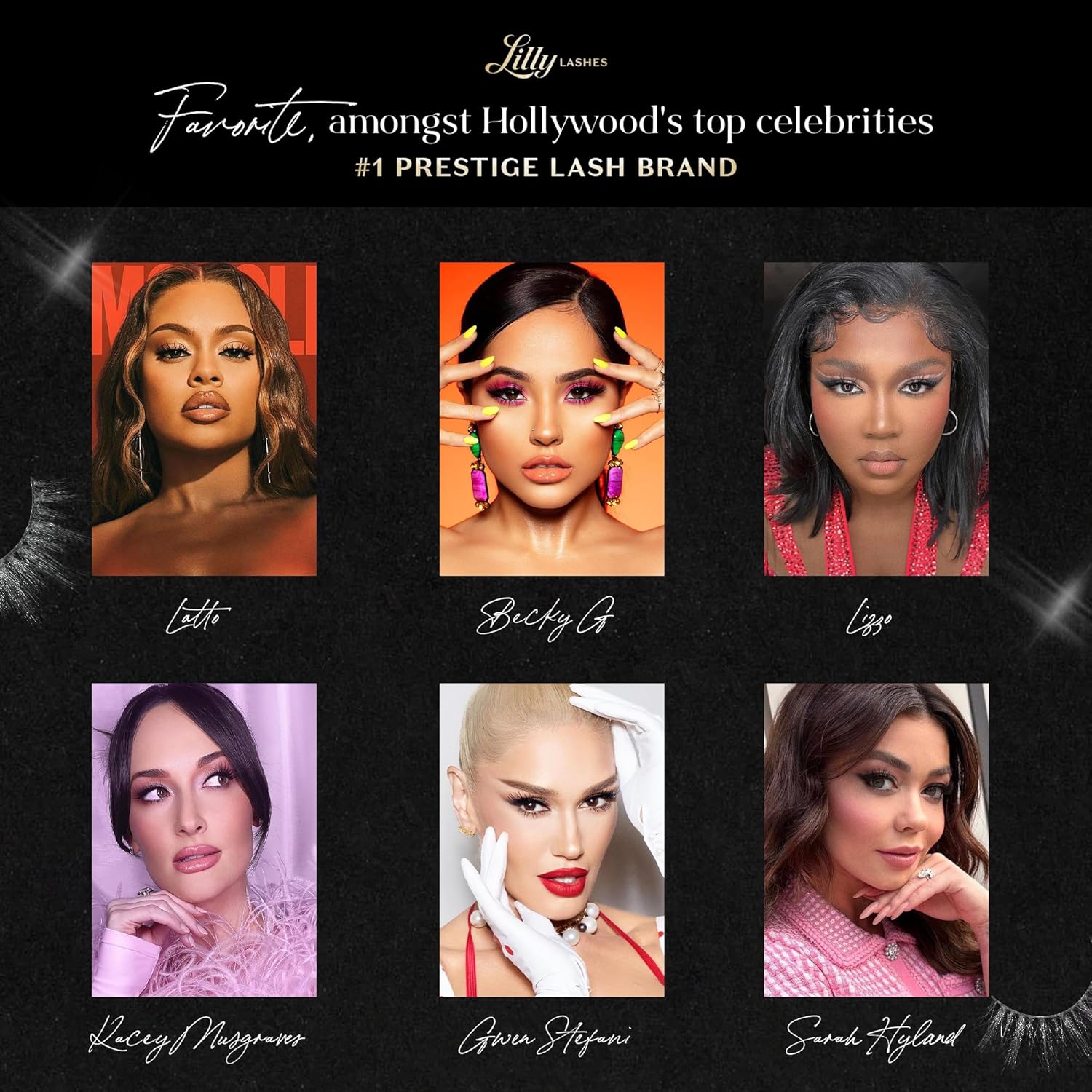 Establishes the brand as a favorite among top Hollywood celebrities, positioning it as a prestigious and high-quality lash product. Showcases well-known celebrities using the product to build…