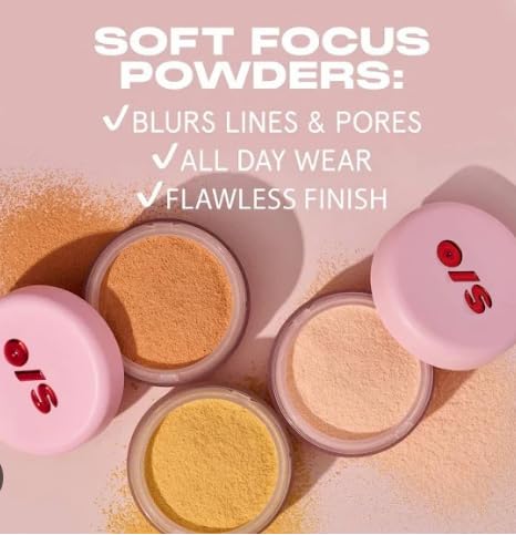 Highlights multiple key benefits of the soft focus powders to showcase their effectiveness and long-lasting properties.