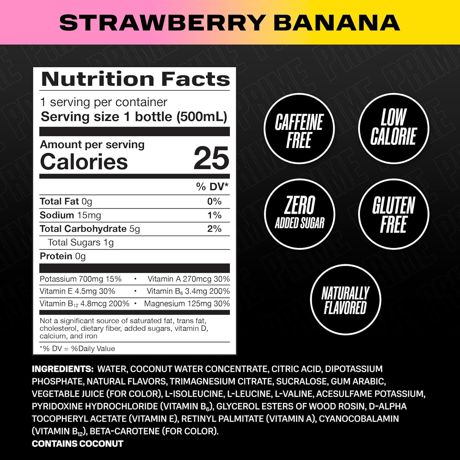 PRIME Hydration STRAWBERRY BANANA: Infographics