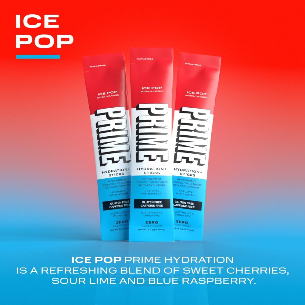 PRIME HYDRATION+ Sticks ICE POP: Infographics