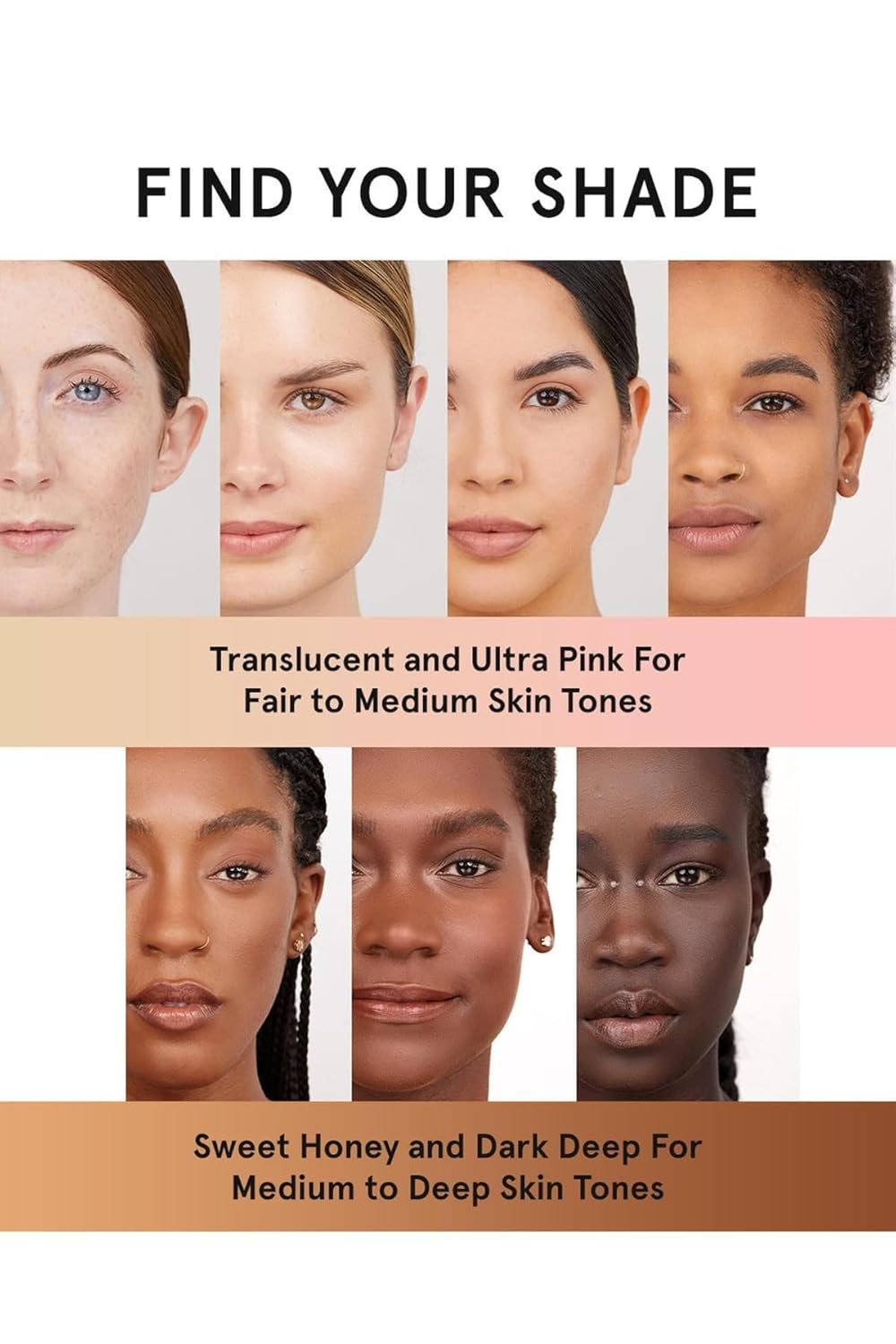 Guides customers in selecting the right makeup shade for their skin tone, showcasing the product's inclusive range.