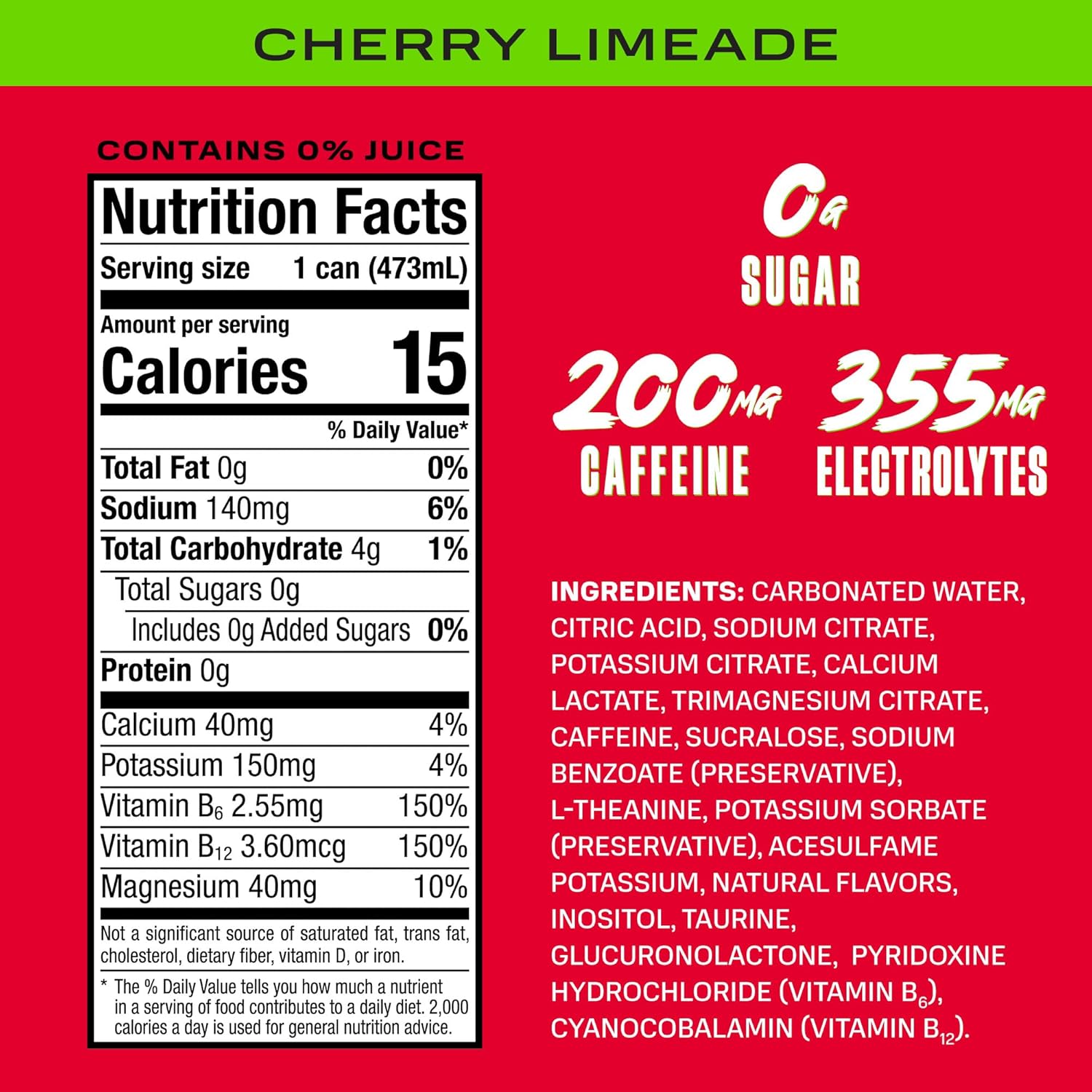 PRIME Energy CHERRY LIMEADE: Infographics