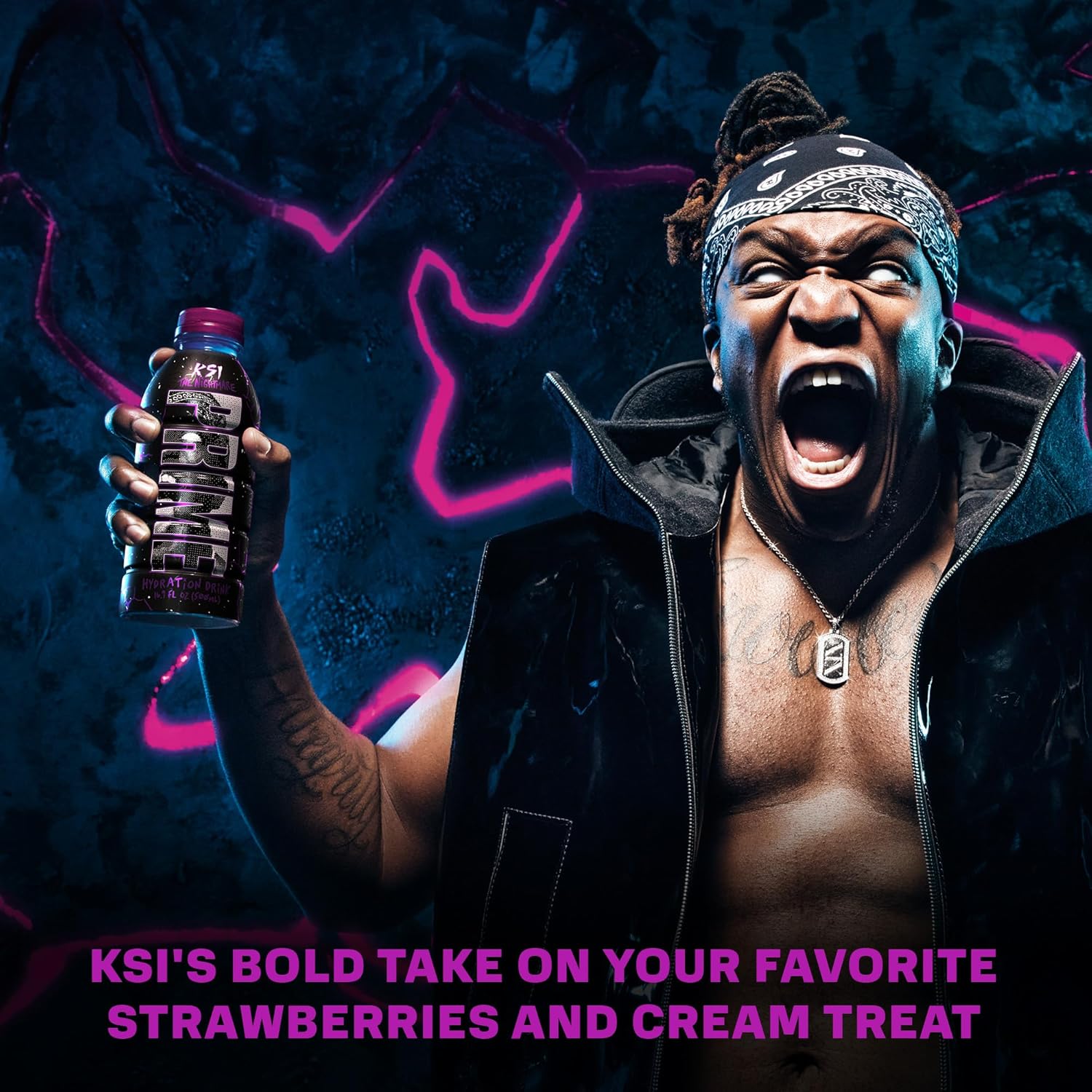 Associates the energy drink with KSI's bold personality and fame to create excitement and appeal to his fanbase.