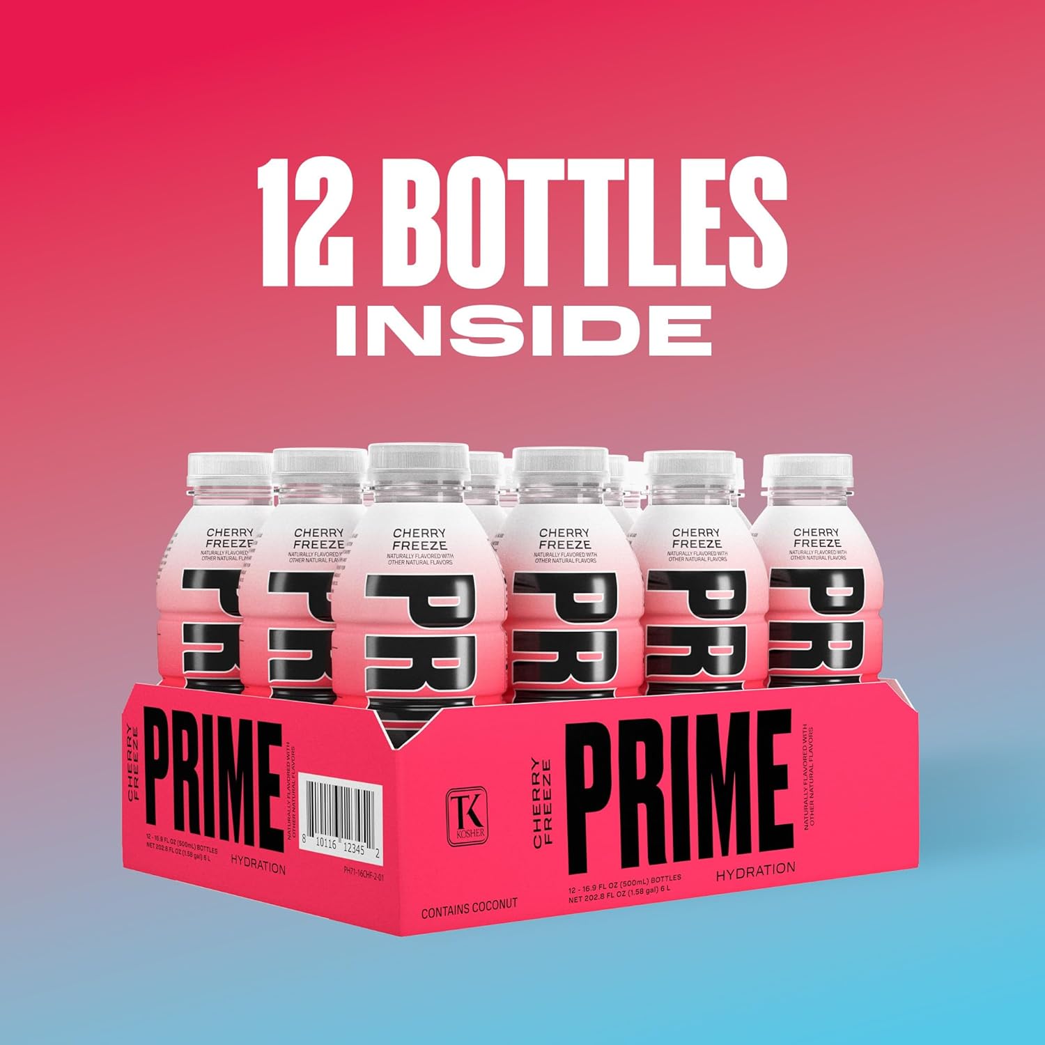 Shows the customer that they receive a full case of 12 bottles when purchasing this product, emphasizing the quantity and value.
