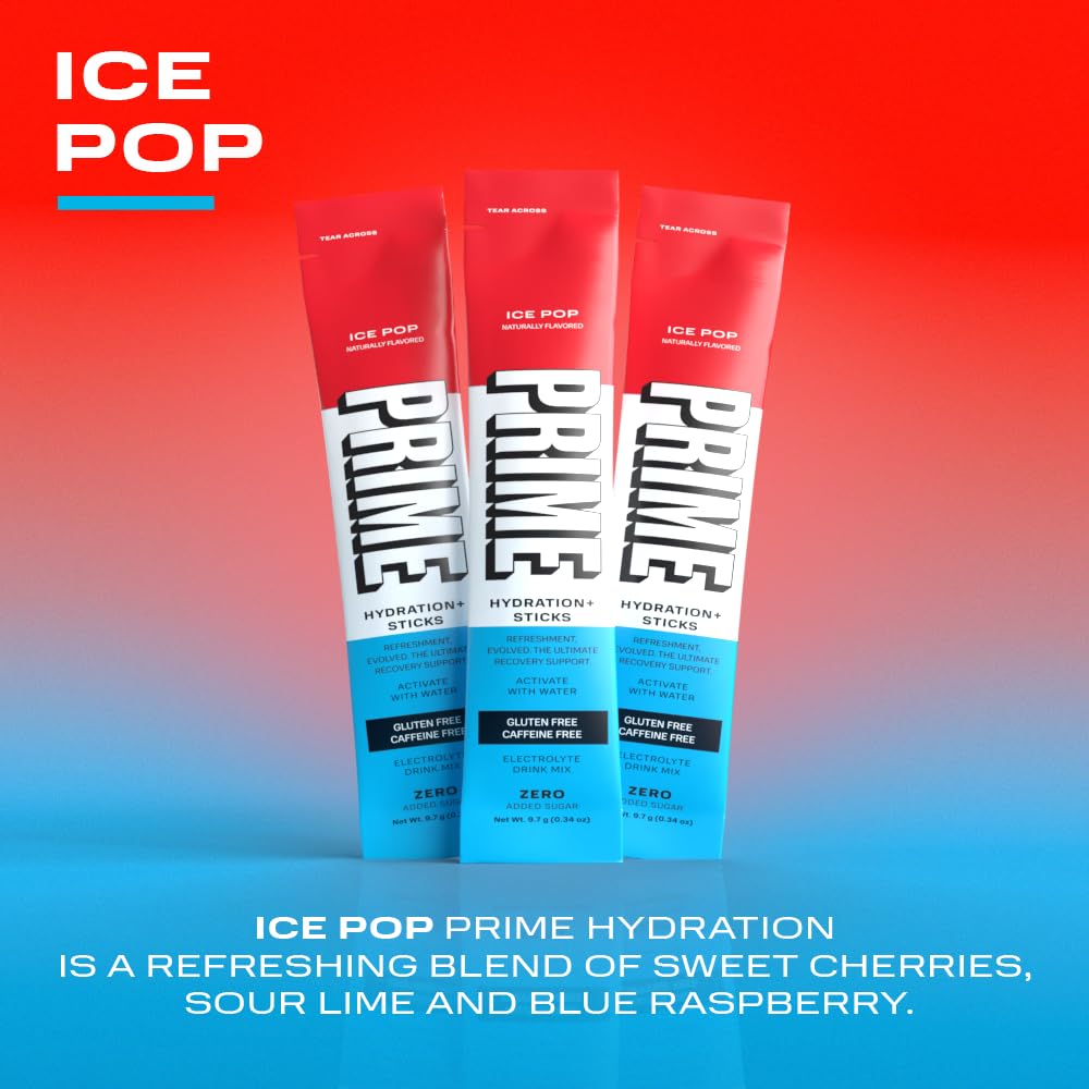 Highlights multiple product benefits including hydration, refreshing flavor blend, and dietary considerations (gluten-free, caffeine-free).
