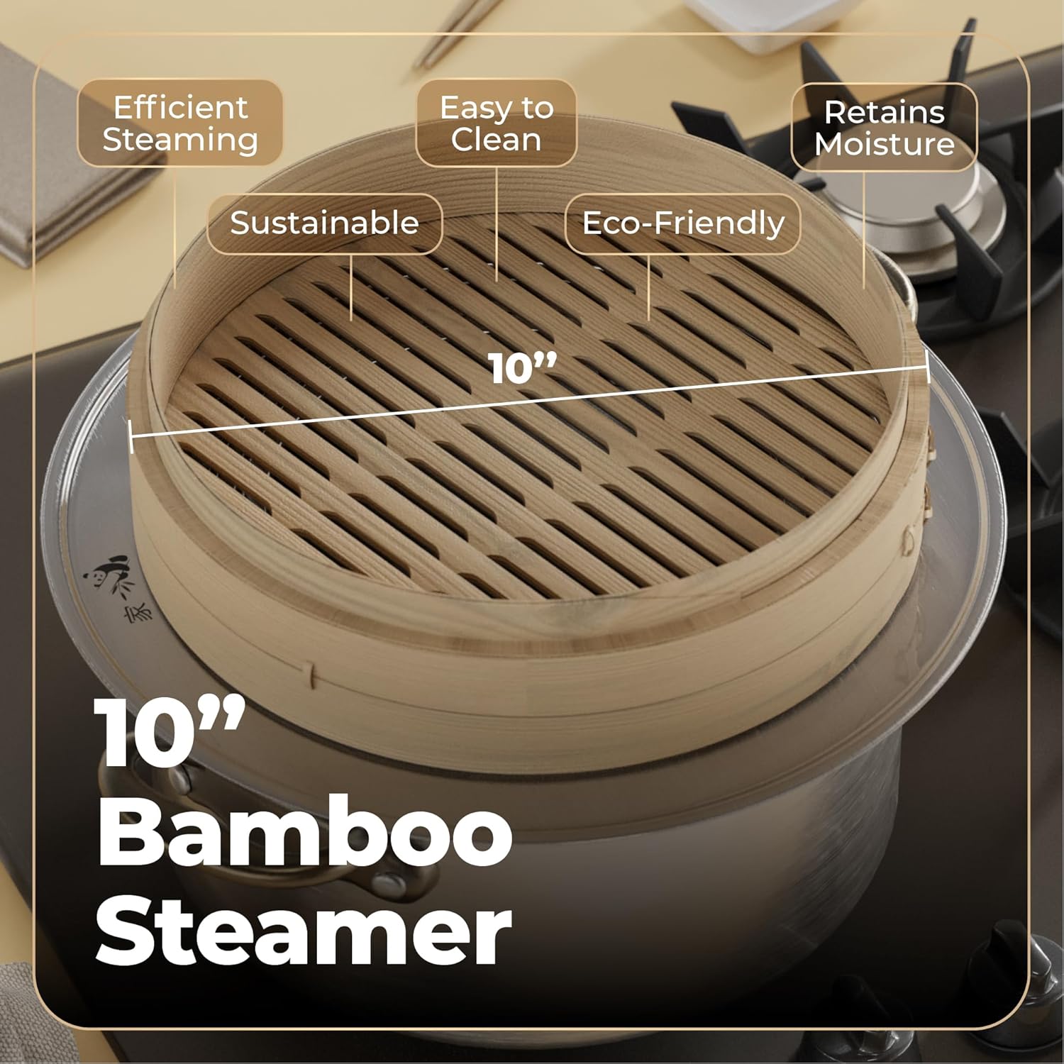 Prime Home Direct Bamboo Steamer Basket 10-Inch: Infographics