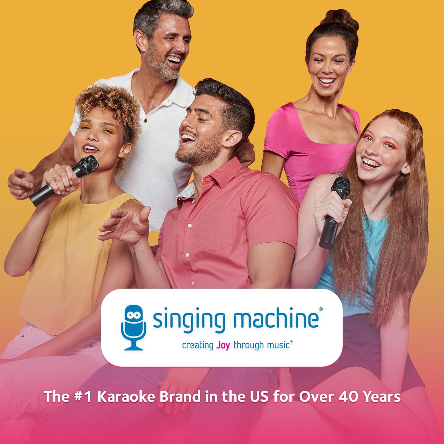 Establishes Singing Machine as a joyful, inclusive karaoke brand for all ages and backgrounds. Demonstrates the product's versatility for bringing people together through music and fun.