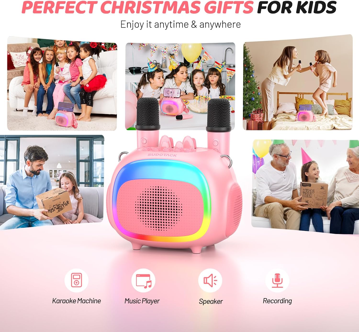 SUDOTACK Mini Karaoke Machine for Kids: Infographics