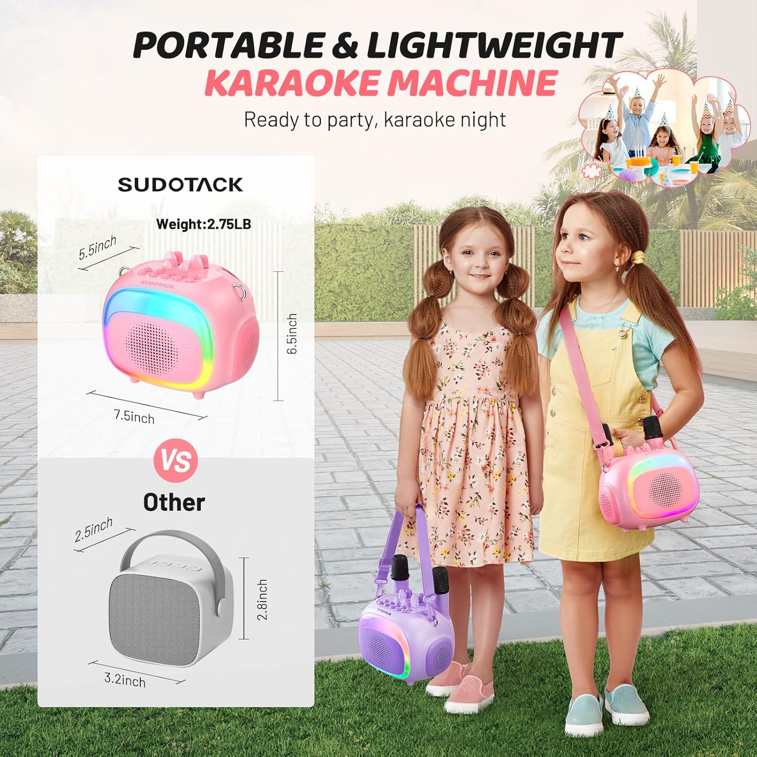 SUDOTACK Mini Karaoke Machine for Kids: Infographics