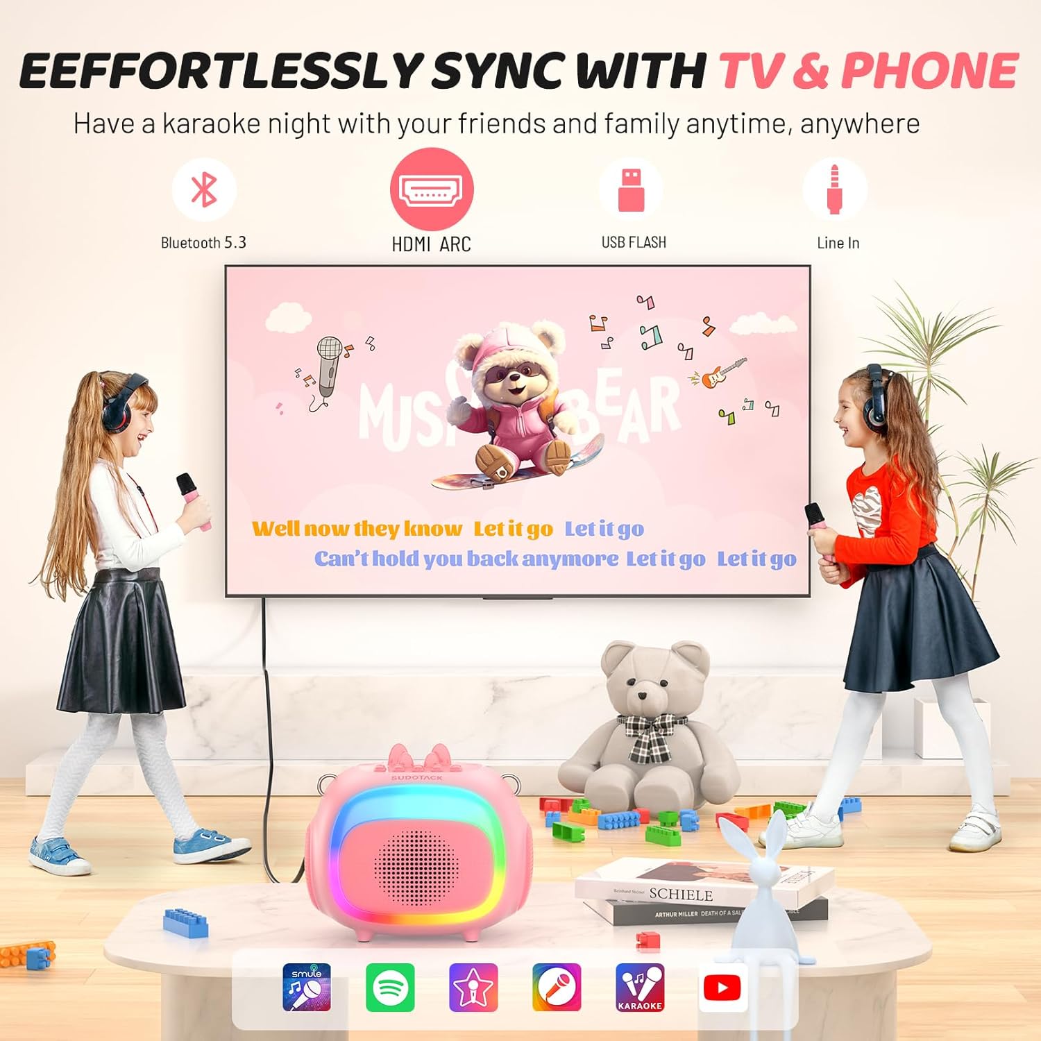 SUDOTACK Mini Karaoke Machine for Kids: Infographics