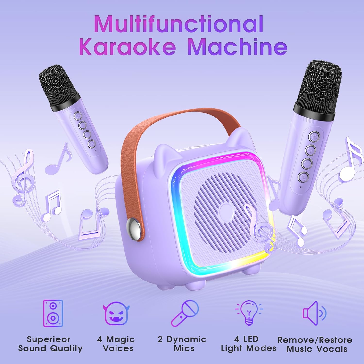 Showcases the various features and capabilities of the karaoke machine to demonstrate its versatility and appeal to potential buyers.