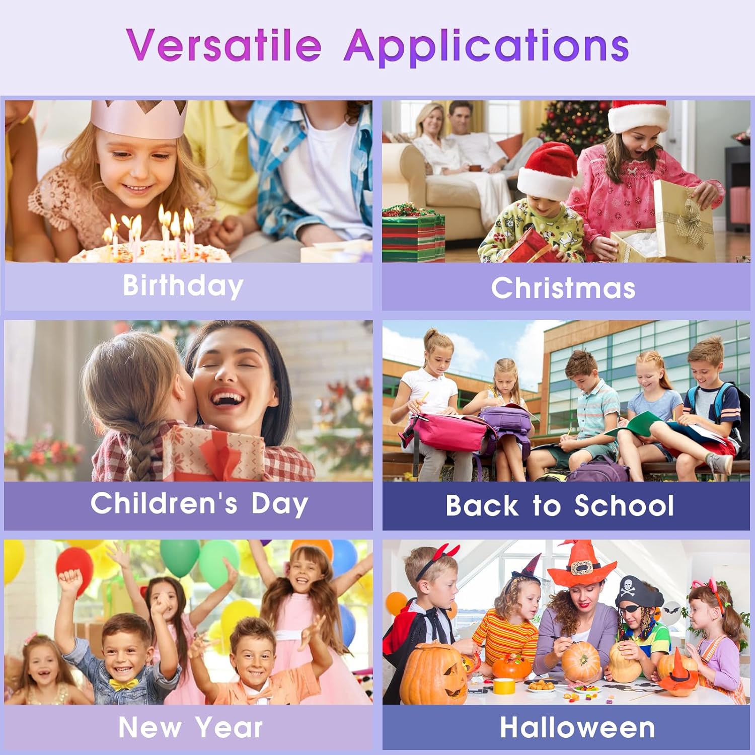 Demonstrates the versatility of the product by showcasing its use across various seasonal and special occasions throughout the year.