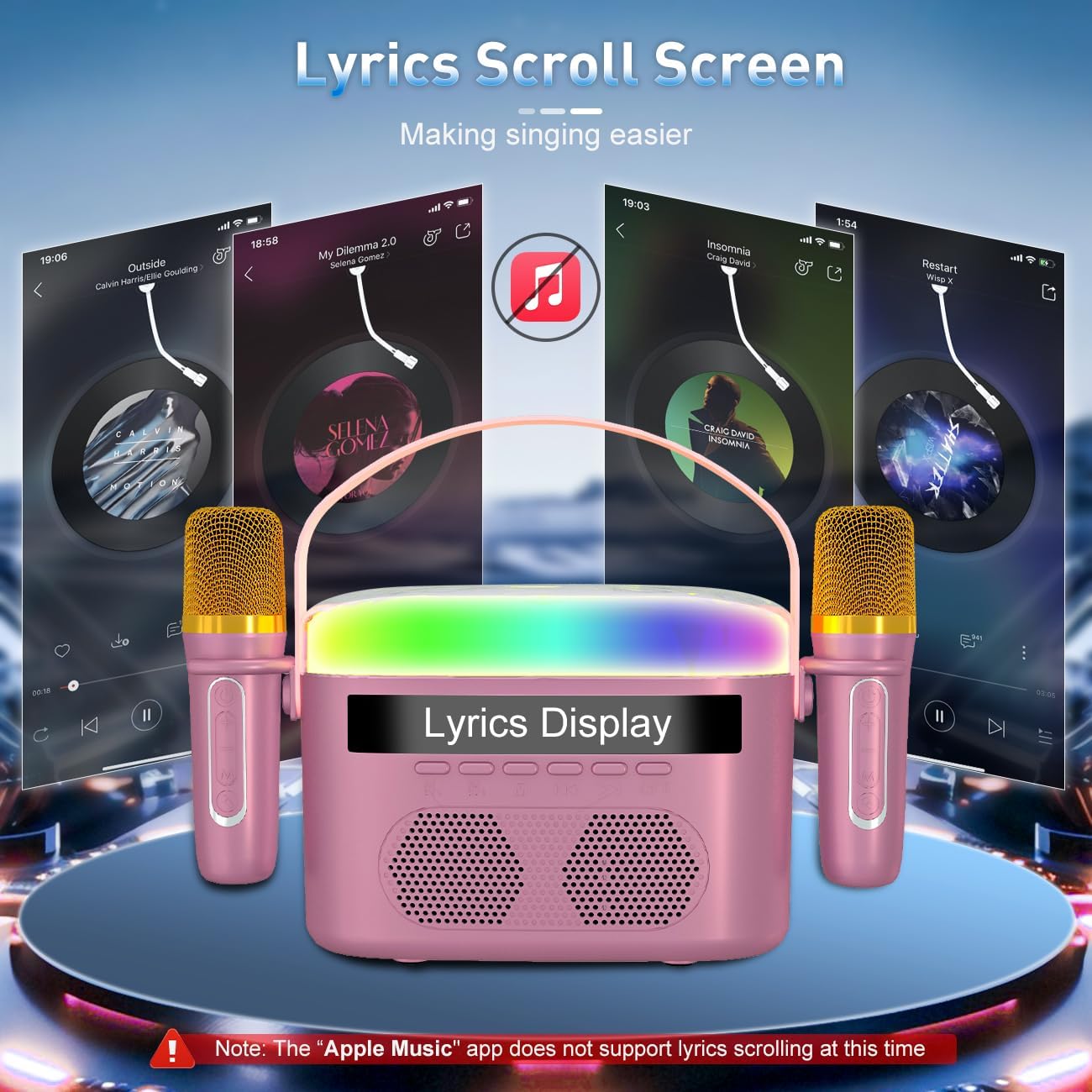 Karaoke Machine for Kids Adults with Lyrics Display: Infographics