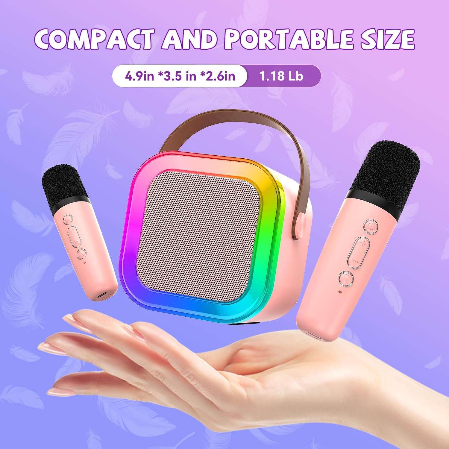 Demonstrates the product's small size and light weight to emphasize its portability and convenience.