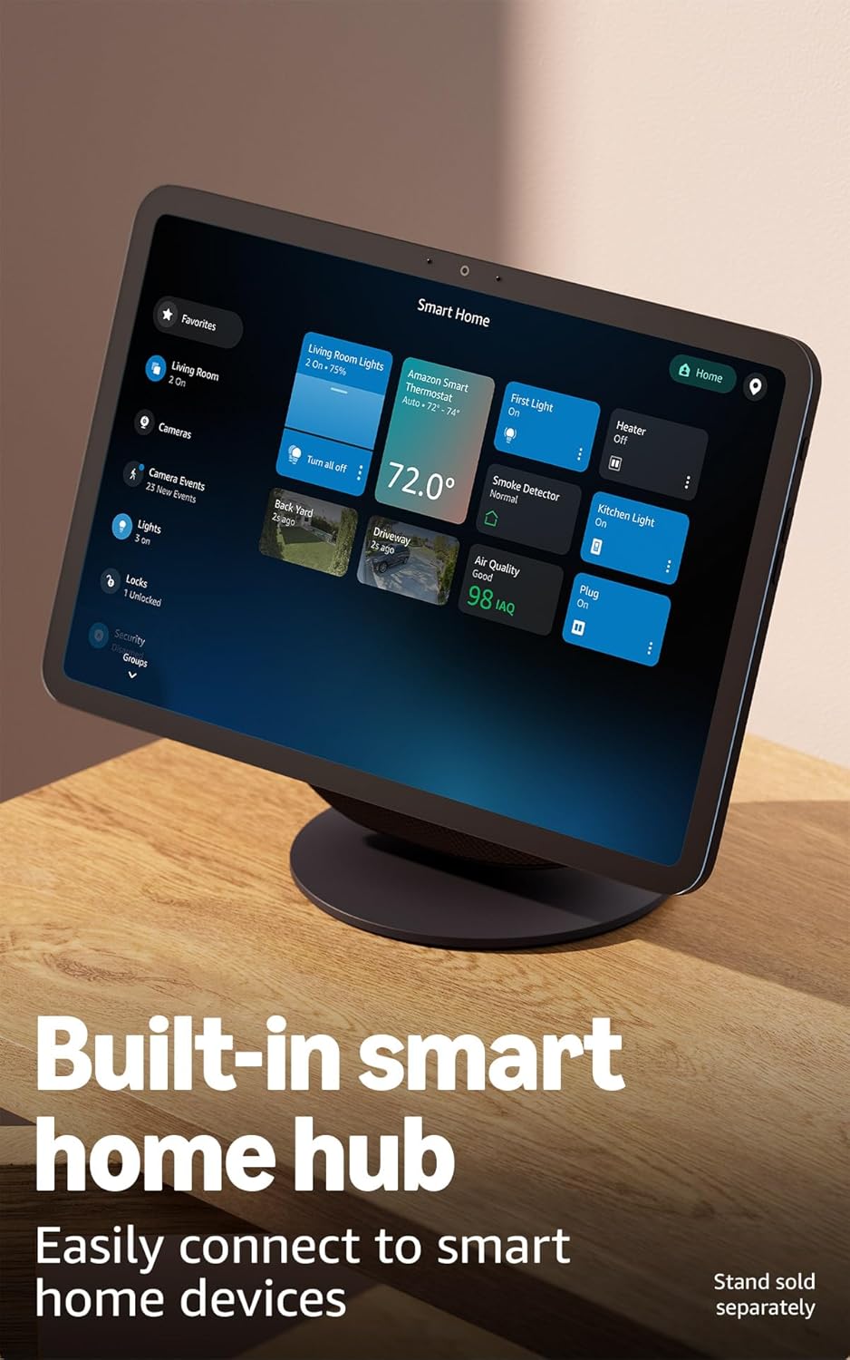 Showcases the product's ability to easily connect and control various smart home devices through a central interface.