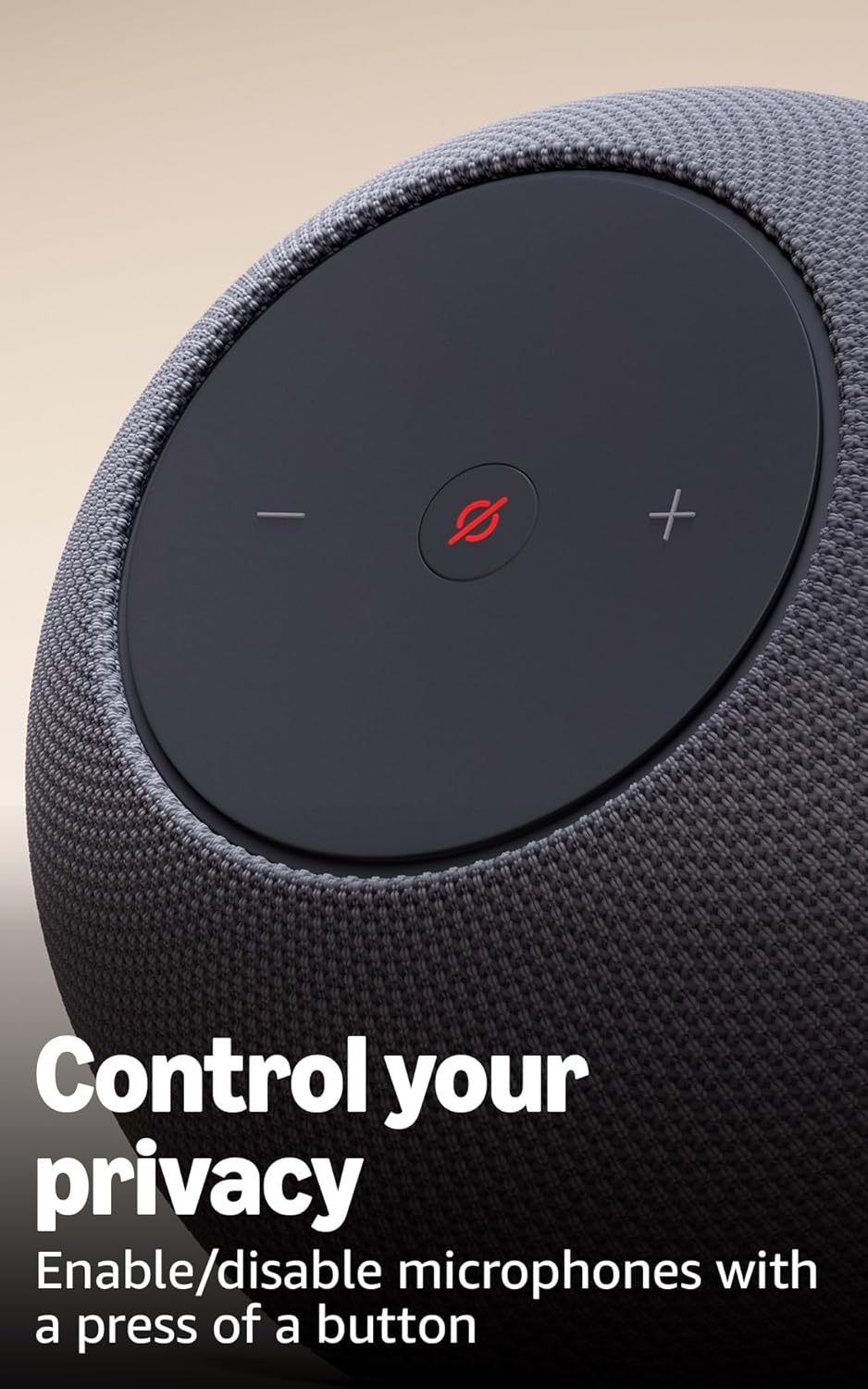 Highlights the ability to easily enable/disable microphones for privacy, reassuring users about control over their personal data.