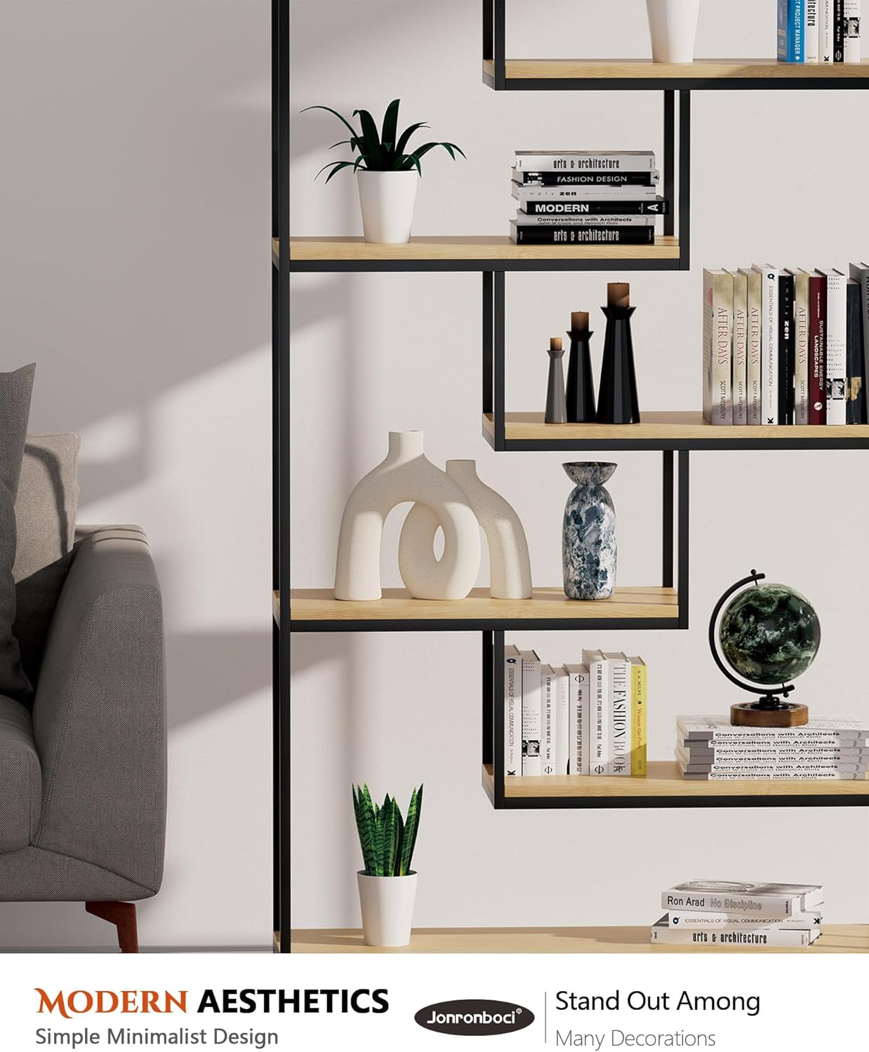 Showcases the product in a stylish, contemporary living space to demonstrate its aesthetic appeal and versatility.