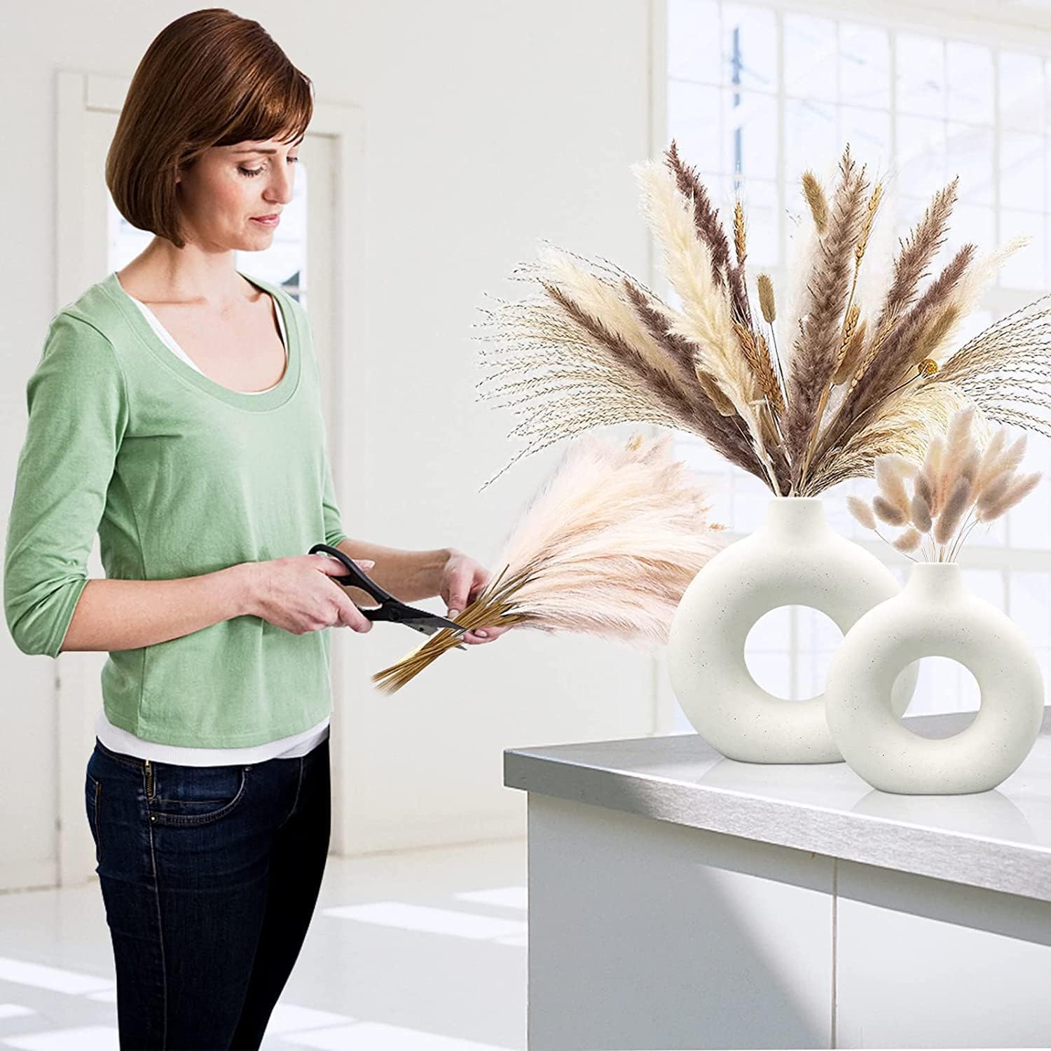 Shows the product being used in a real-life home setting, demonstrating how it can be styled and arranged for interior decor.
