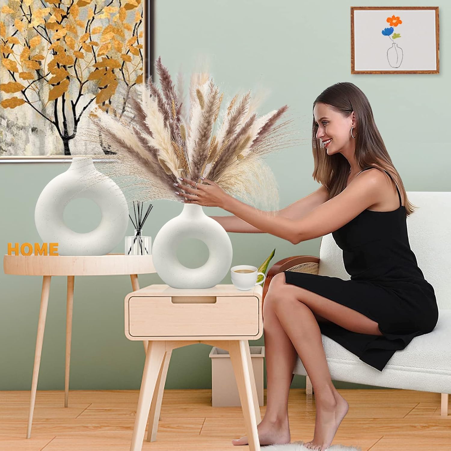 Showcases the product in a stylish, modern home setting to demonstrate how it enhances interior decor and creates an inviting atmosphere.