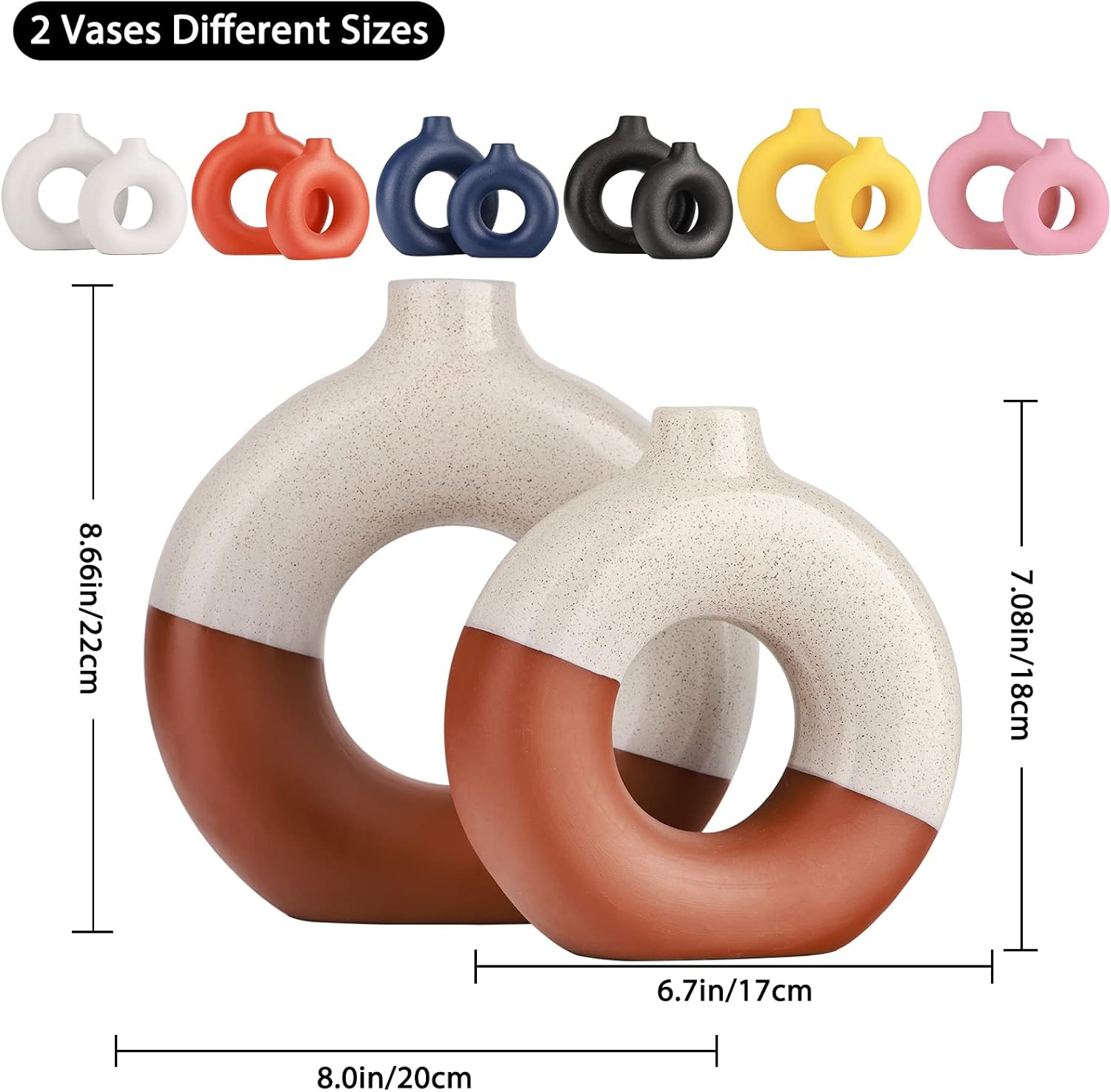 Terracotta Vase Decor Donut Vase Set of 2: Infographics