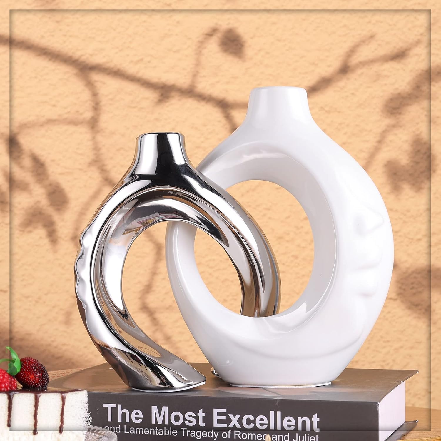 Showcases the product in a stylish home setting to demonstrate its aesthetic appeal and versatility as a decorative piece.