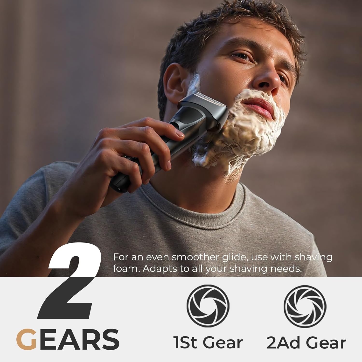 Highlights the product's ability to provide a smooth shave and adapt to different shaving needs, emphasizing versatility and effectiveness.