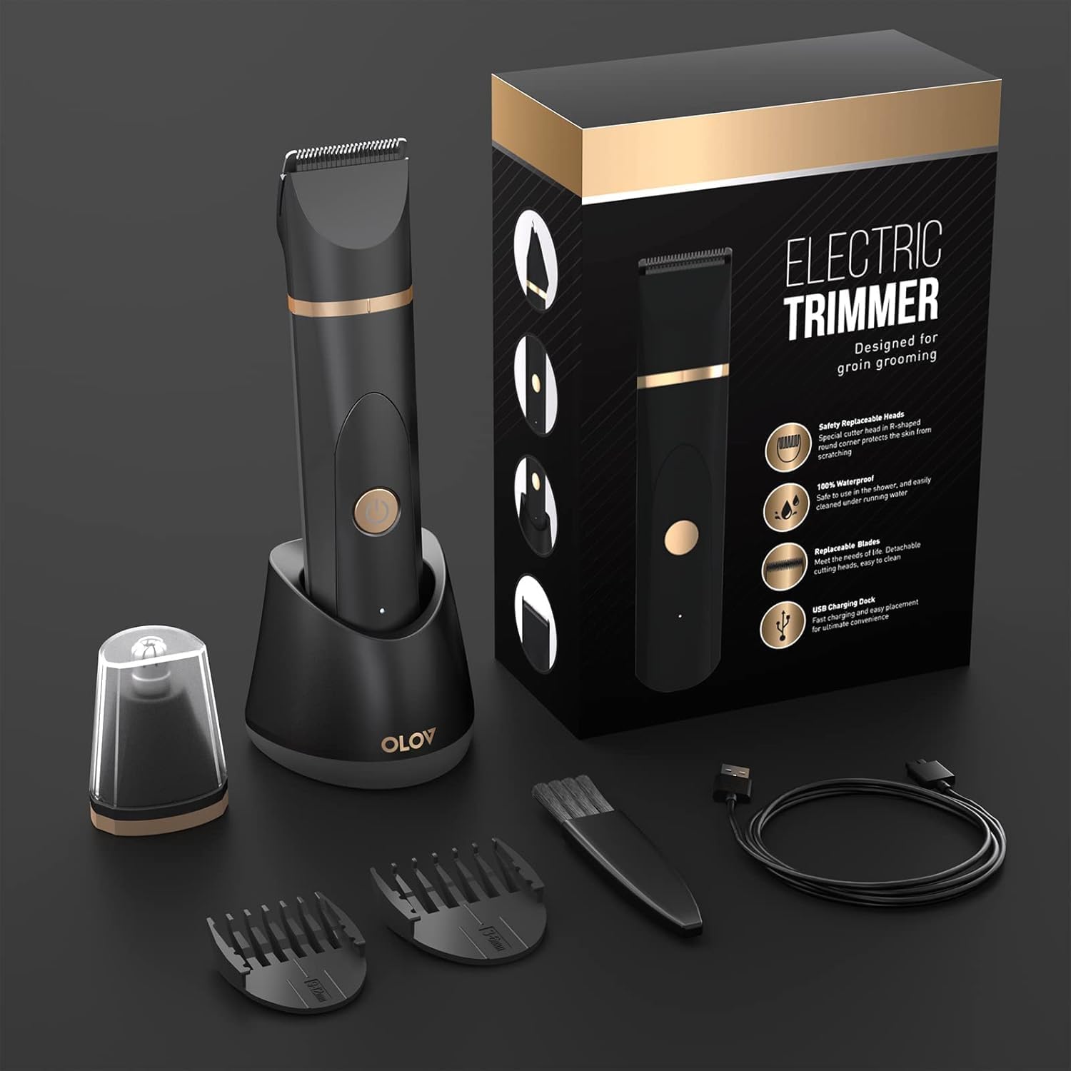 Highlights multiple key features of the electric trimmer to showcase its versatility and convenience for grooming. Shows all the components included in the package to give customers a clear…