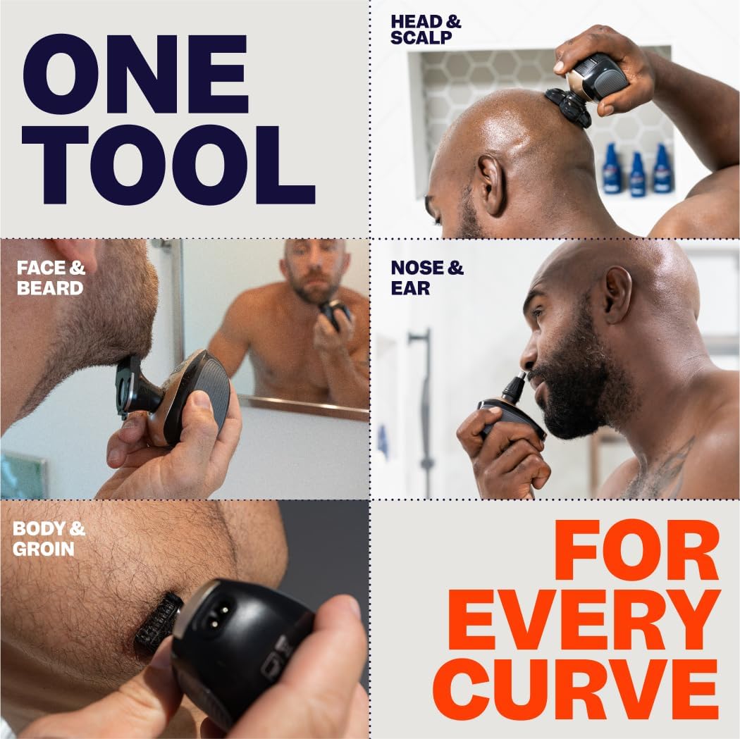 Demonstrates the versatility of the product by showing its use on different body areas.