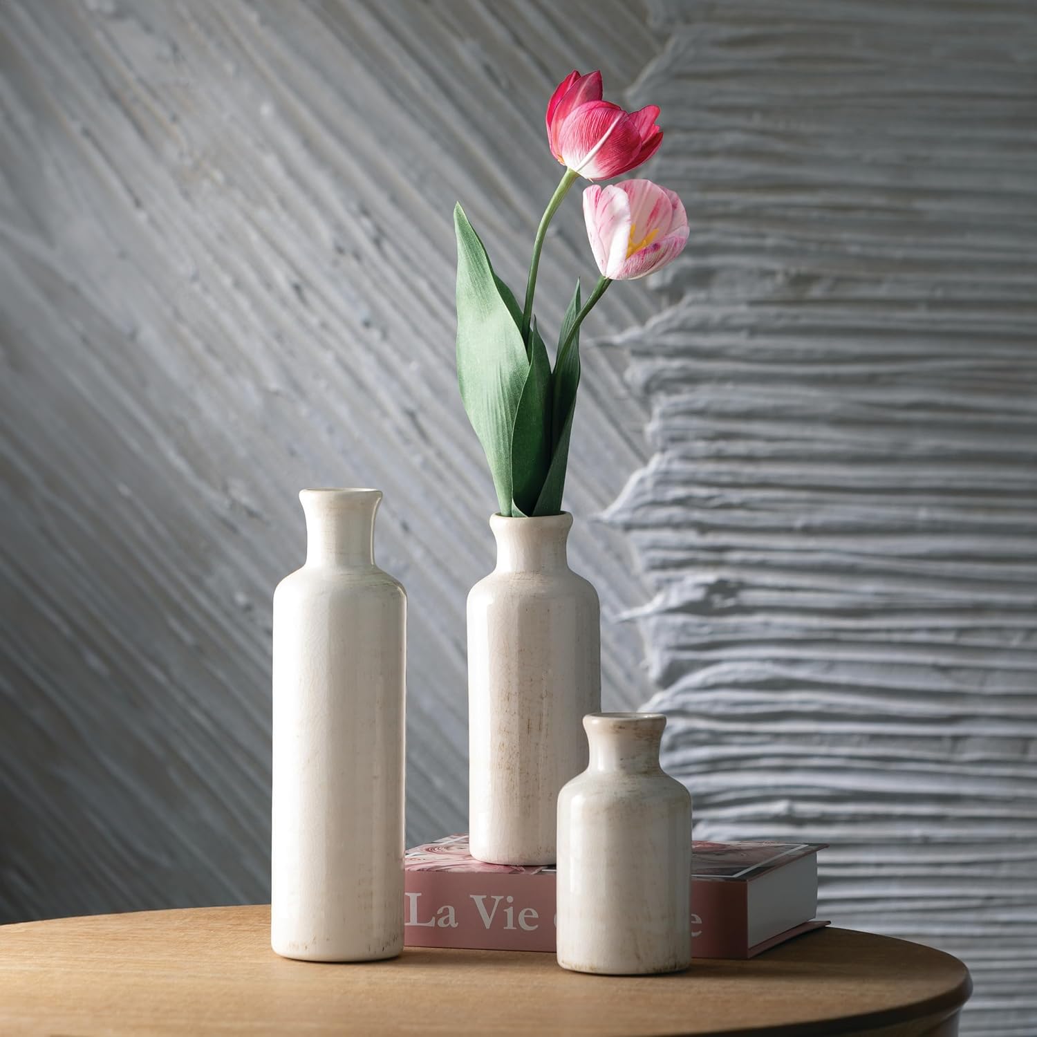 Showcases the product in a stylish home setting to demonstrate its aesthetic appeal and versatility as a decorative item.