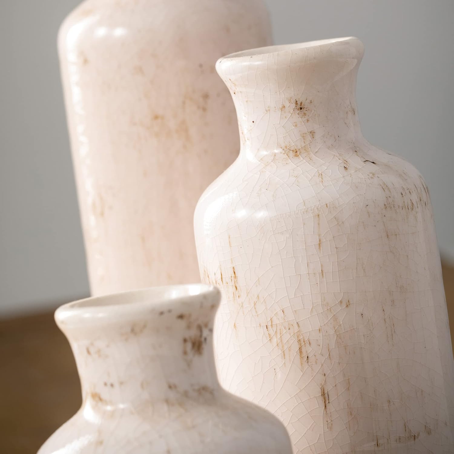 Showcases the product in a real-world context, highlighting its aesthetic appeal and potential use as decorative home accessories.