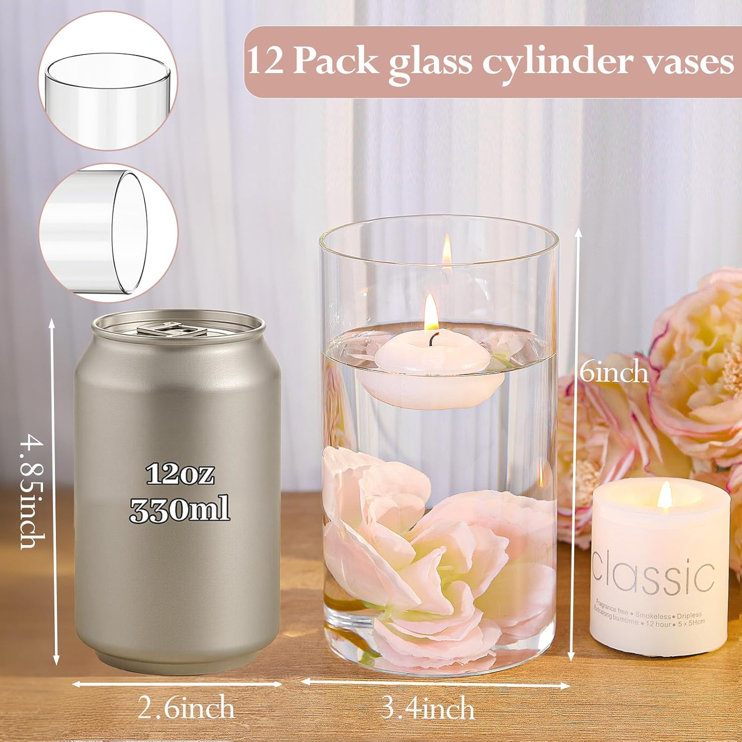 12pcs Glass Cylinder Vases for Centerpieces: Infographics