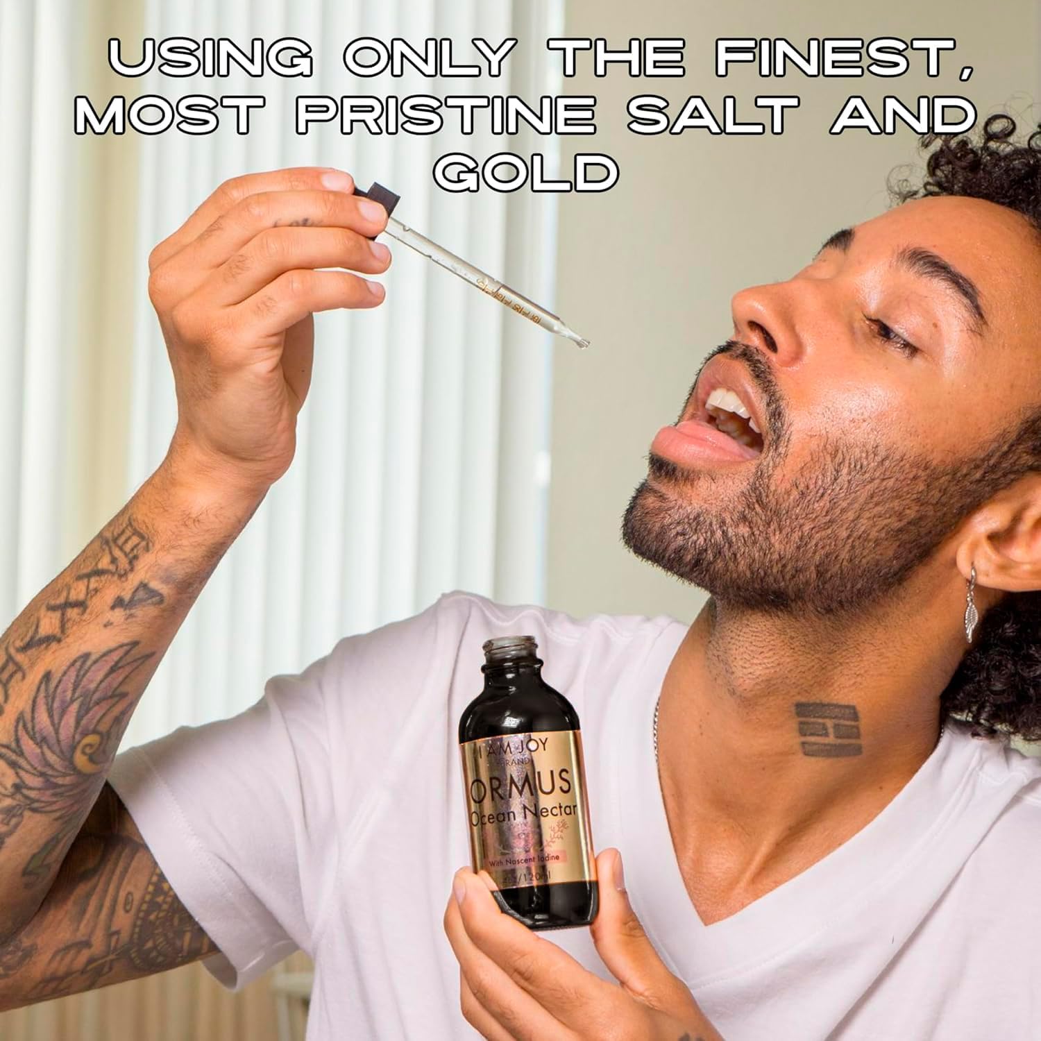 Emphasizes the high-quality ingredients used in the product to convey exclusivity and superiority.
