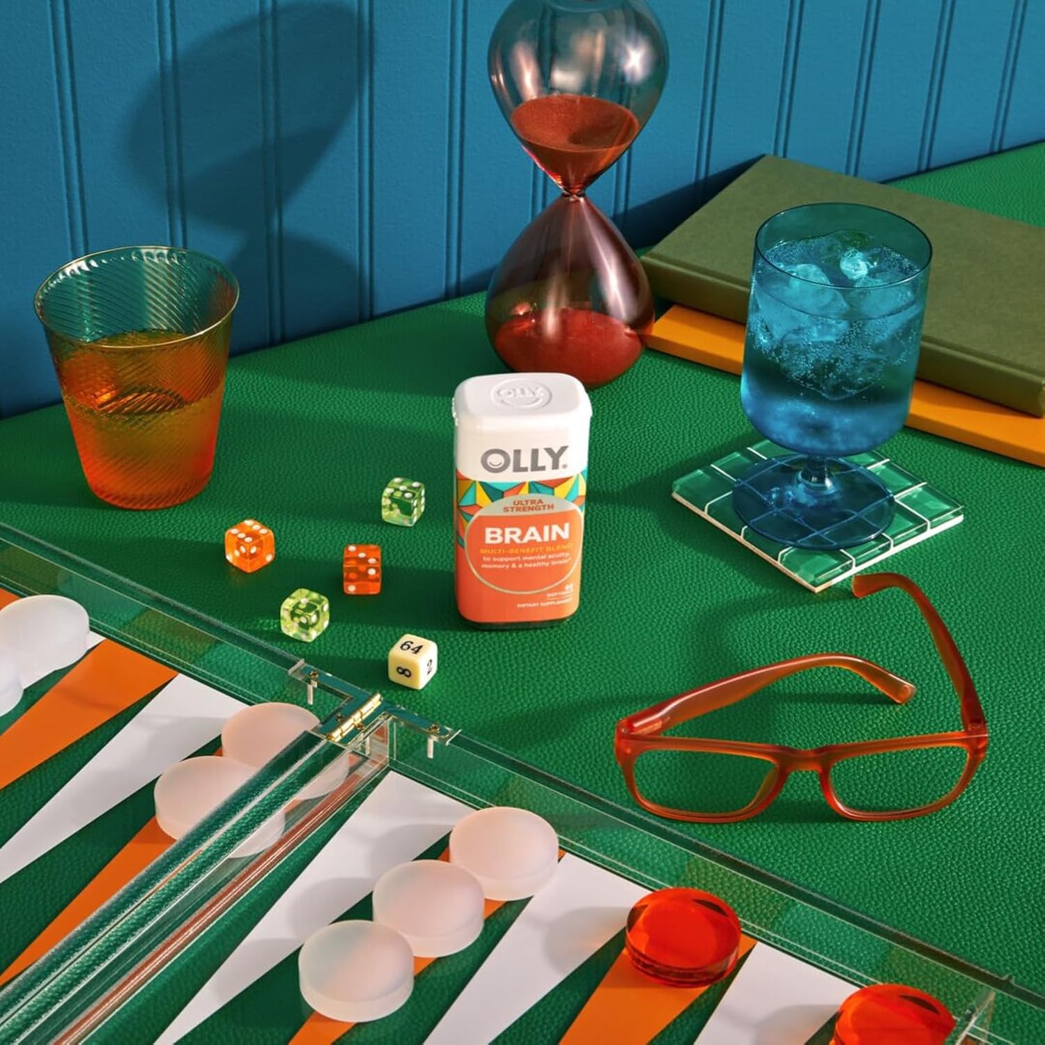 Showcases the product's use in various mental activities and games, suggesting it enhances cognitive performance and focus.