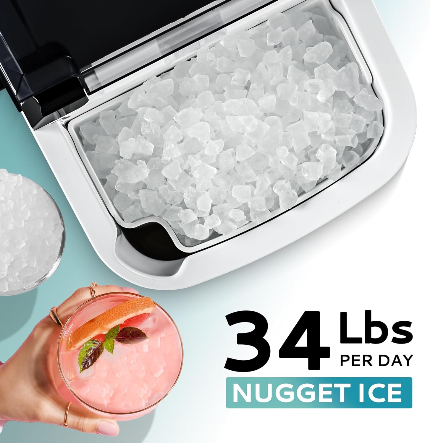 Highlights the ice maker's daily production capacity to demonstrate its high-volume output for potential buyers.