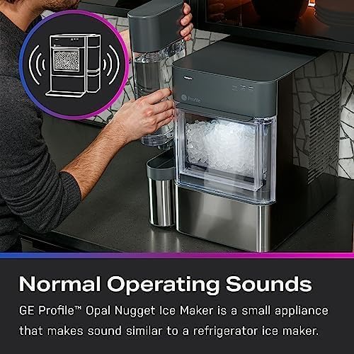 Informs customers about the expected noise level of the ice maker, setting appropriate expectations for its operation.