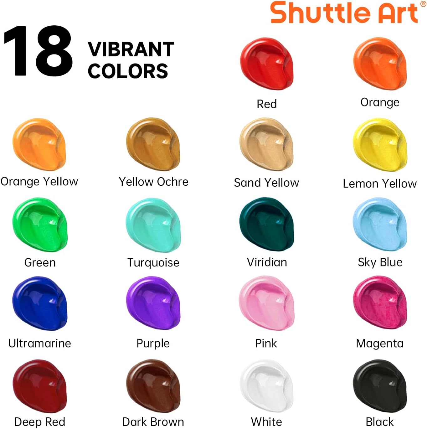 Showcases the wide range of 18 vibrant colors available for the product, helping customers understand the diverse color options they can choose from.