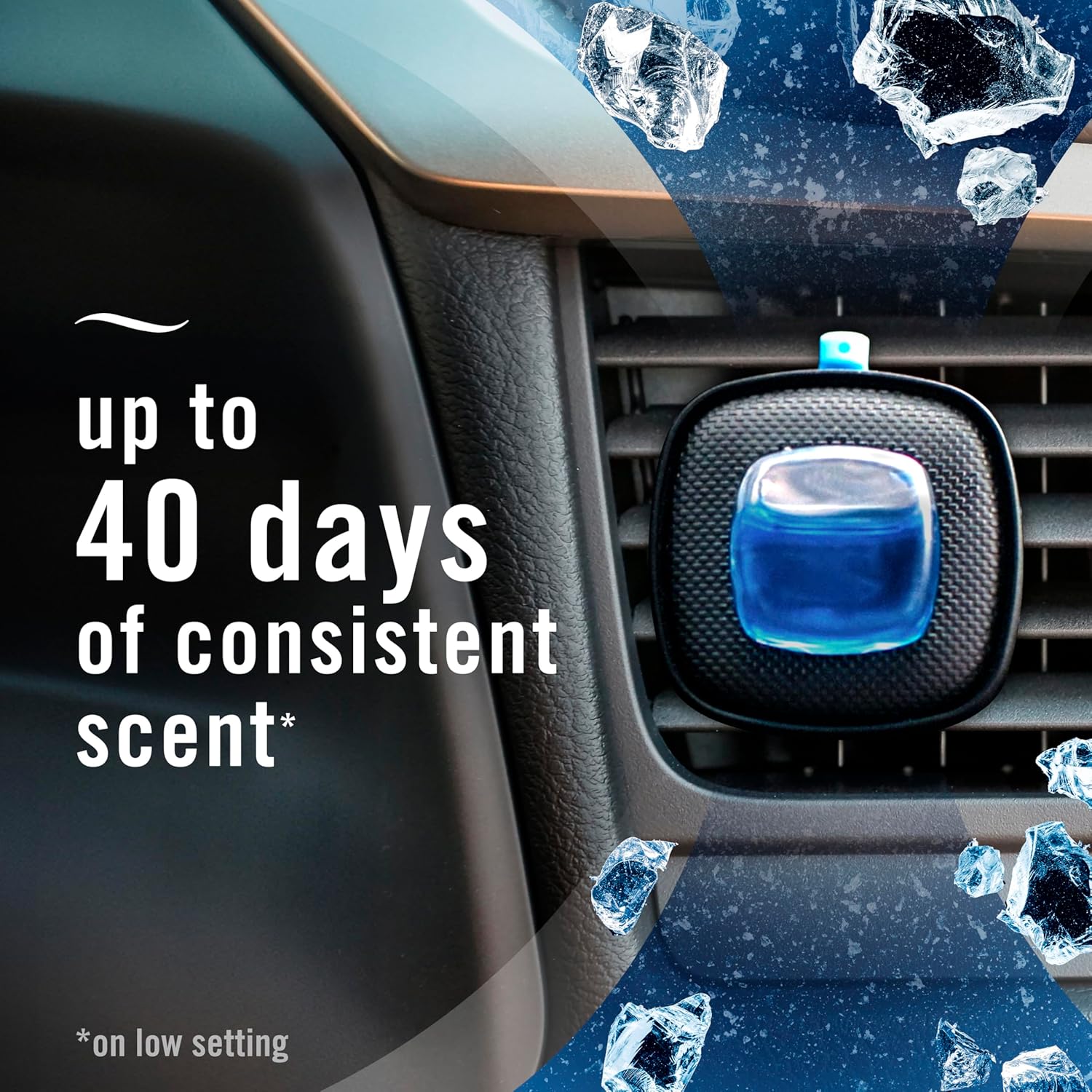 Highlights the product's ability to provide a consistent scent for up to 40 days, emphasizing its long-lasting performance.