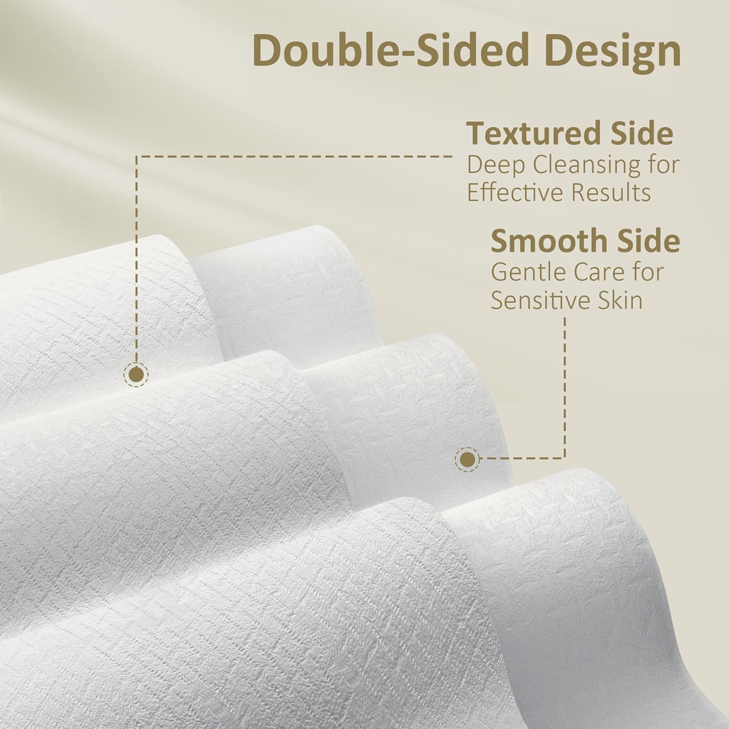 Highlights the product's dual-texture design to show versatility for different skin types and cleansing needs.
