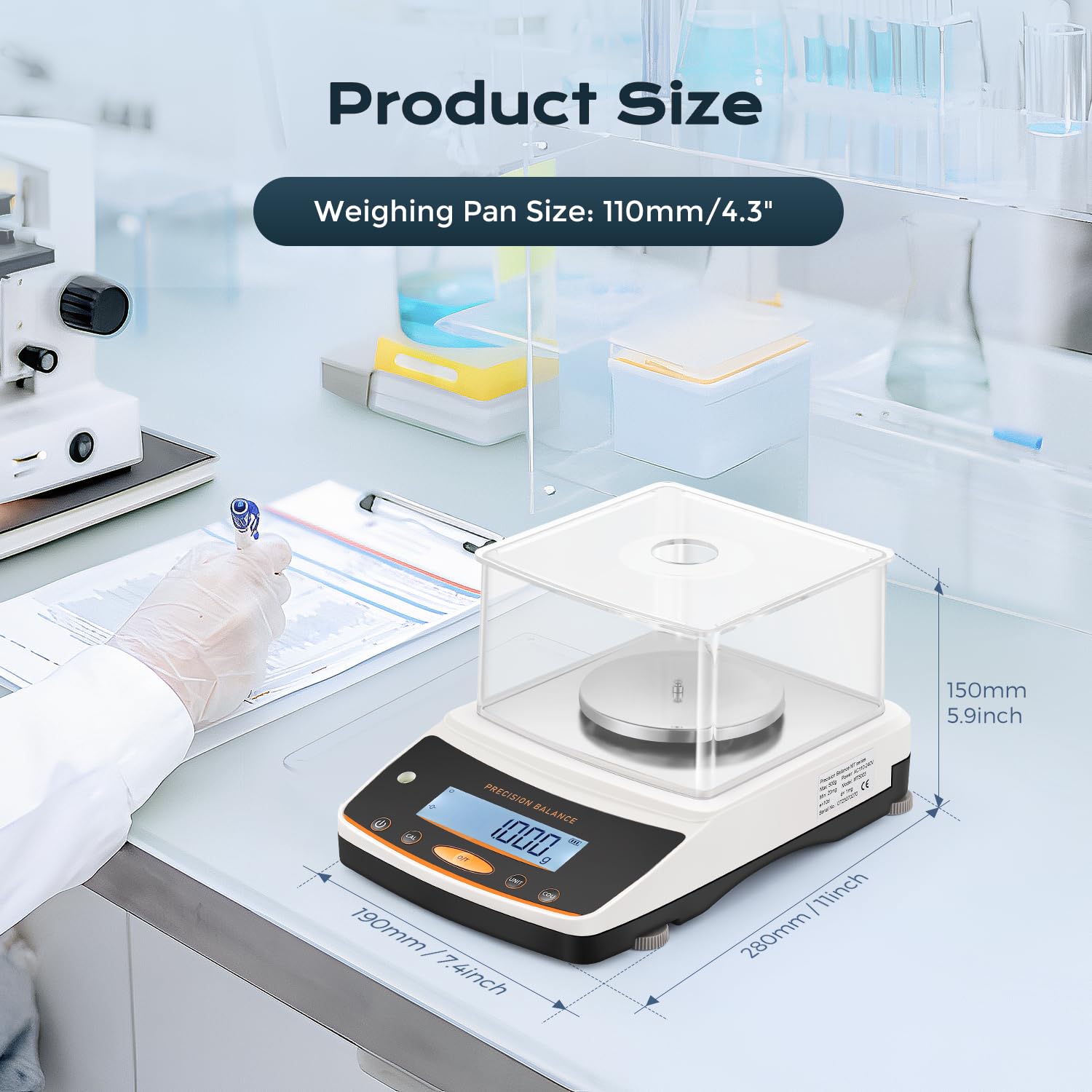 Provides exact measurements of the product to help customers understand its physical size and ensure it fits their needs.