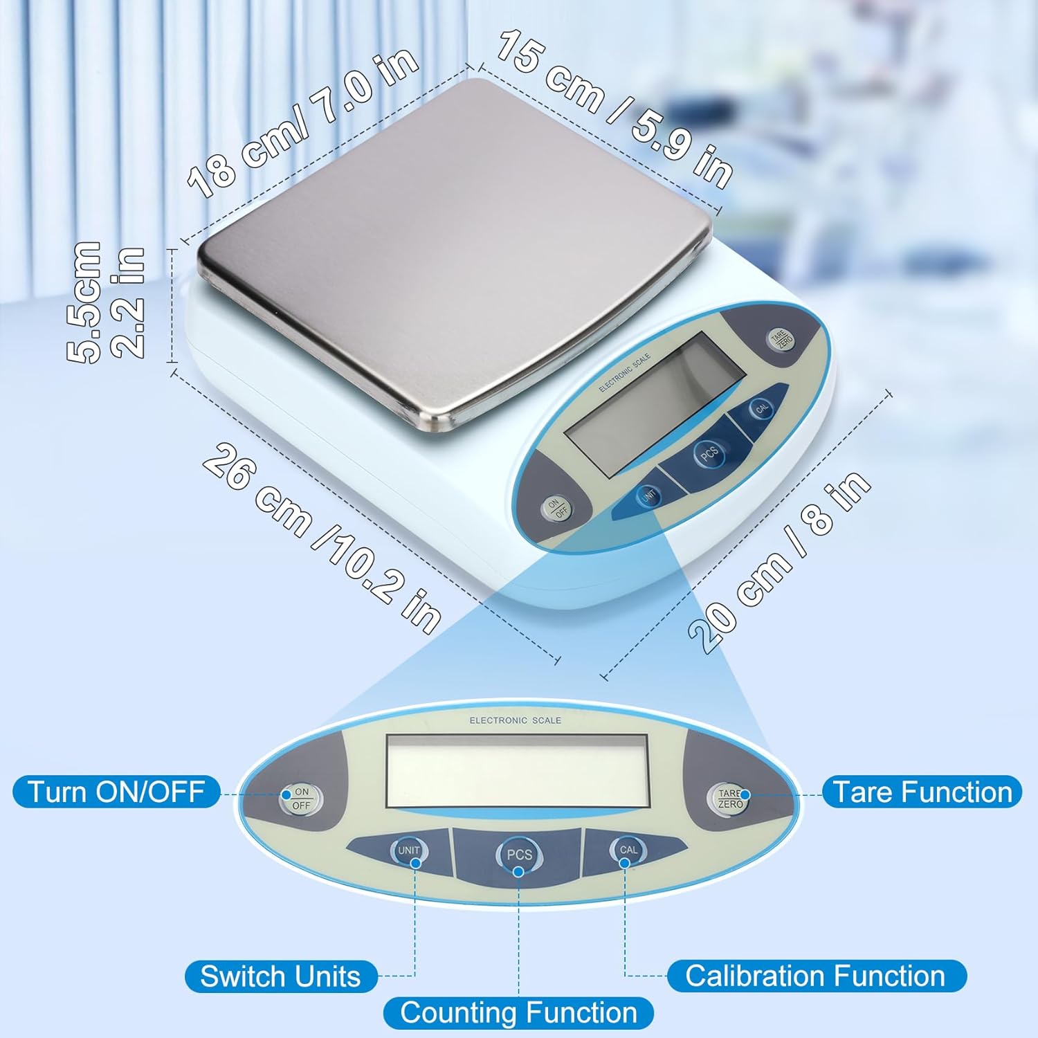 Lab Scale 6000gx0.01g: Infographics