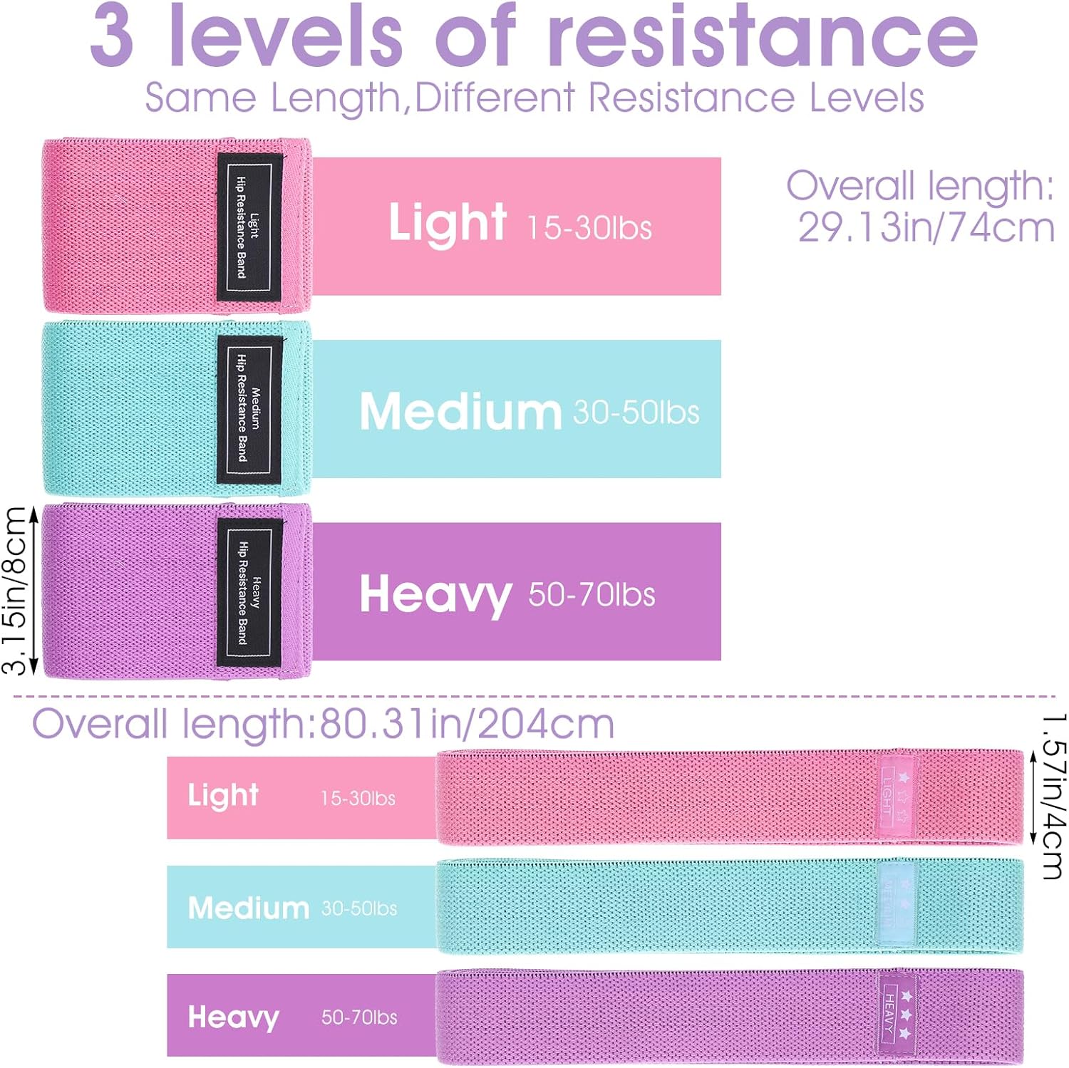 6PCS Fabric Resistance Bands for Legs: Infographics