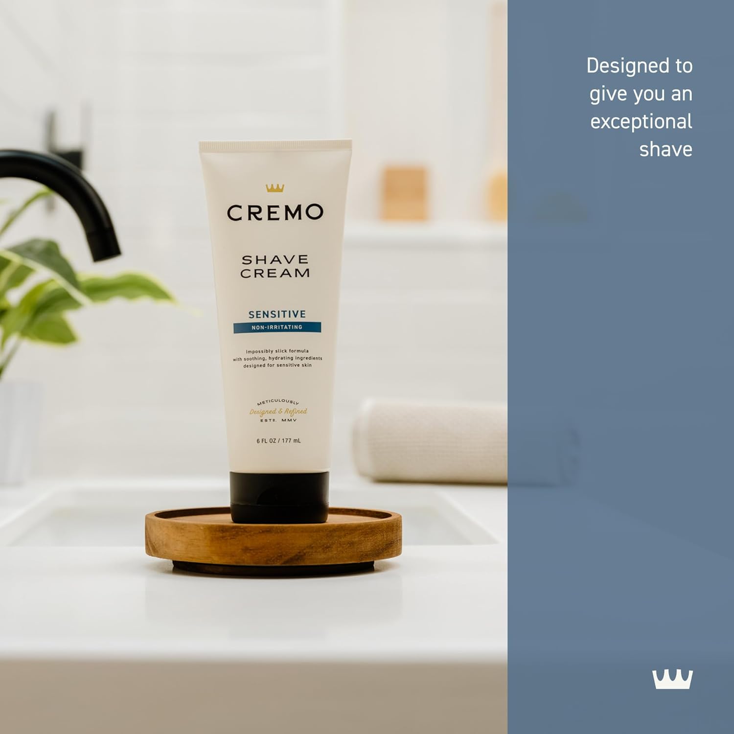 Highlights the product's ability to provide an exceptional shaving experience, emphasizing its effectiveness for sensitive skin.