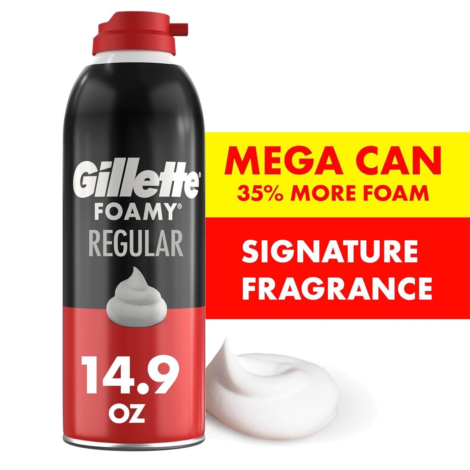 Highlights the larger size (14.9 oz) and increased foam content (35% more) to emphasize value for money. Emphasizes the product's unique scent as a key selling point to attract customers who value a…