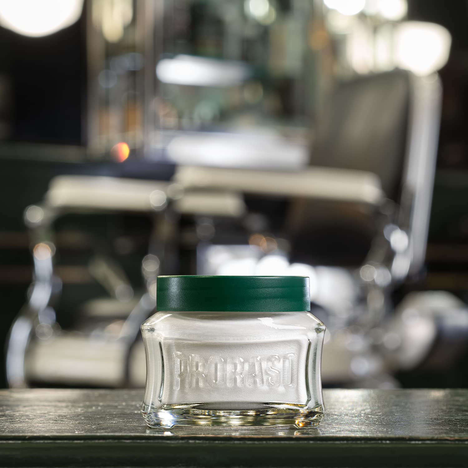 Shows the product in a real-world context, likely a barbershop or salon, to demonstrate its professional use and quality.