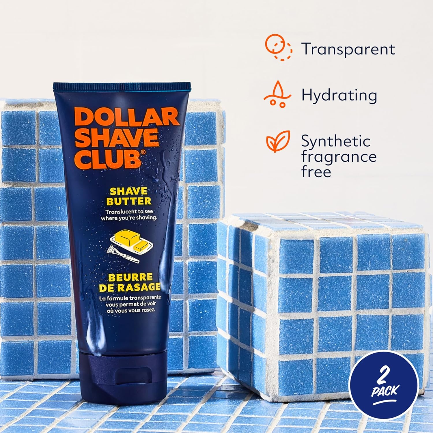 Highlights multiple key features of the shave butter to demonstrate its quality and benefits for the user.