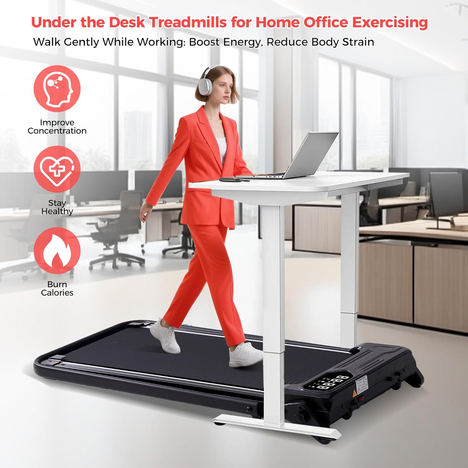Walking Pad with Handle Bar & 3-Level Incline: Infographics