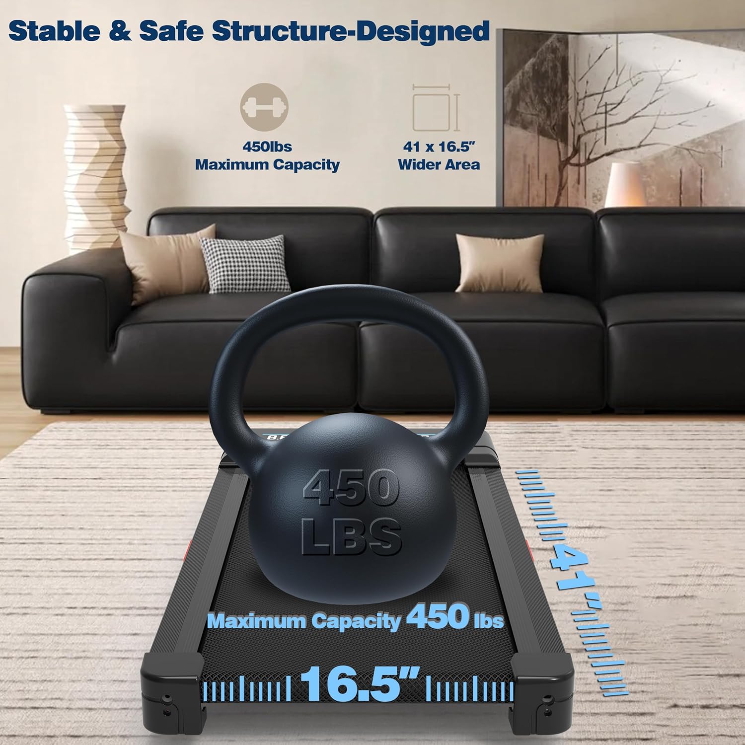 Walking Pad Treadmill with 12% 9-Level Auto Incline: Infographics