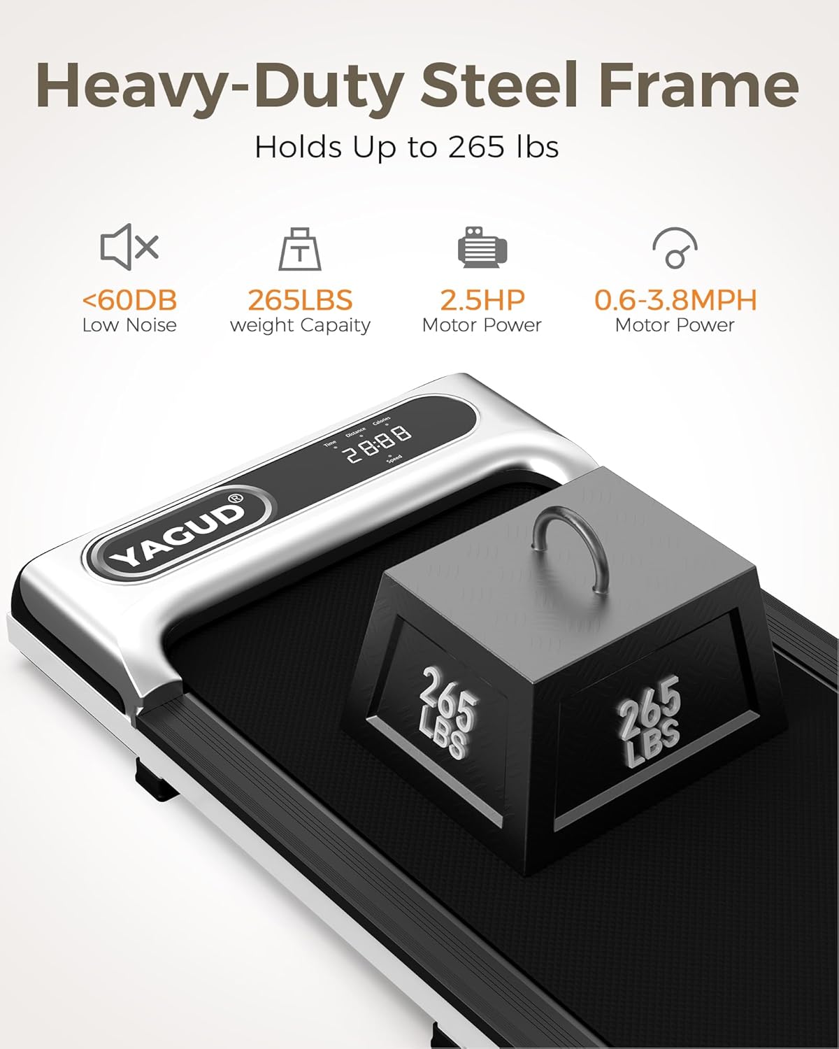 Highlights multiple key features of the treadmill to demonstrate its durability, power, and user-friendly operation. Provides specific numerical data to quantify the treadmill's capabilities and…