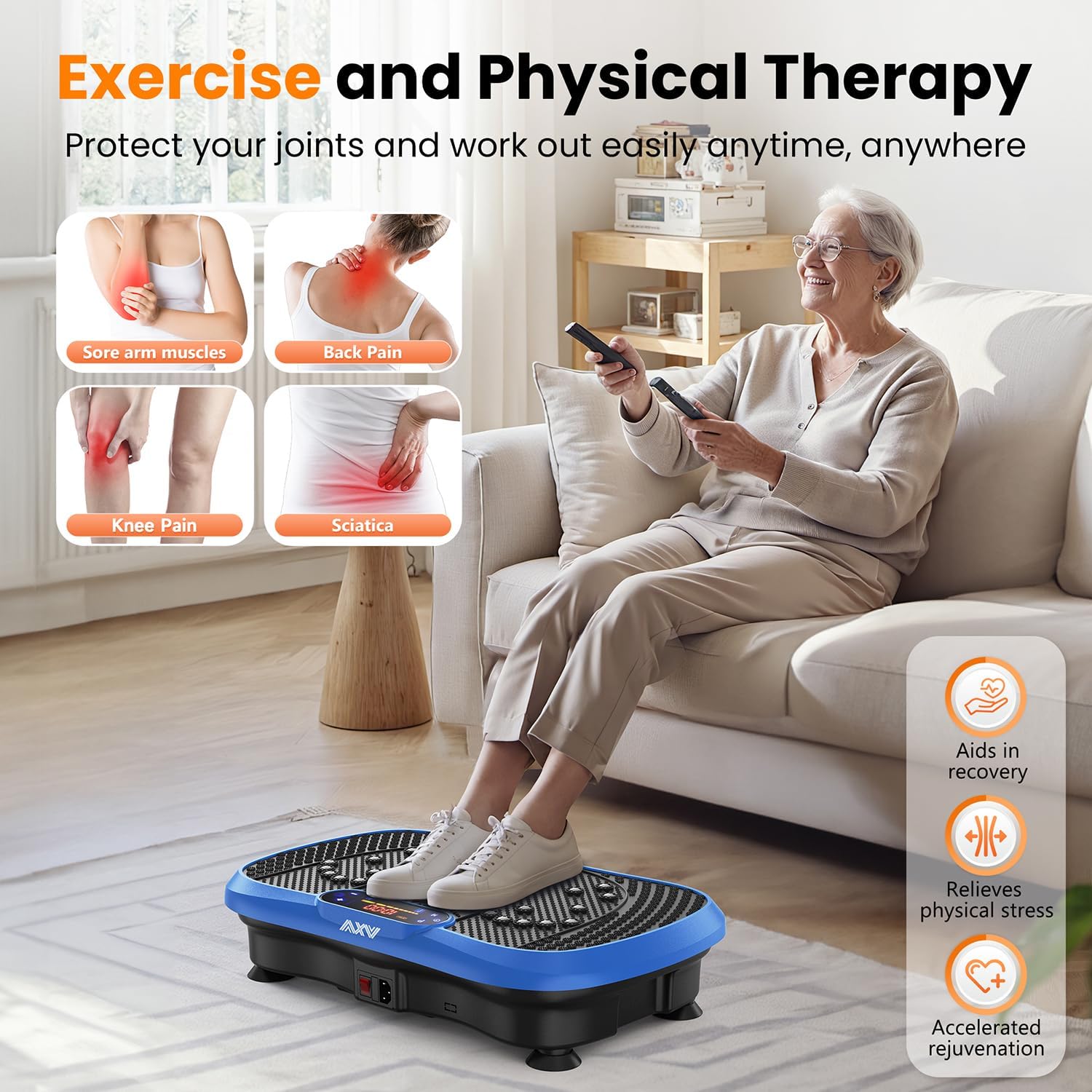 AXV Vibration Plate Fitness Platform Exercise Machine Vibrating Shaking Full Body Shaker…: Infographics