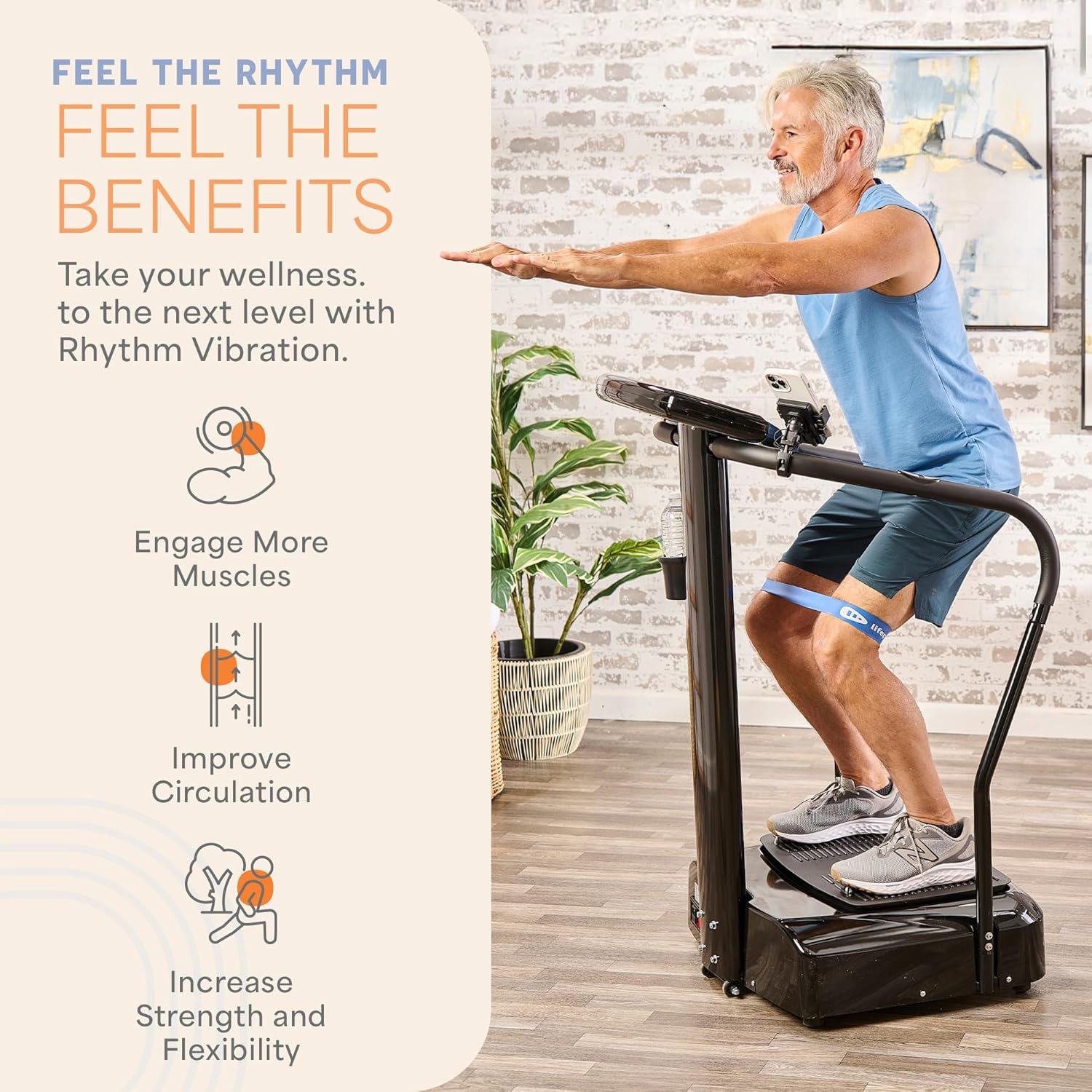 Lifepro Rhythm Vibration Plate Exercise Machine with Handles for Balance Support: Infographics